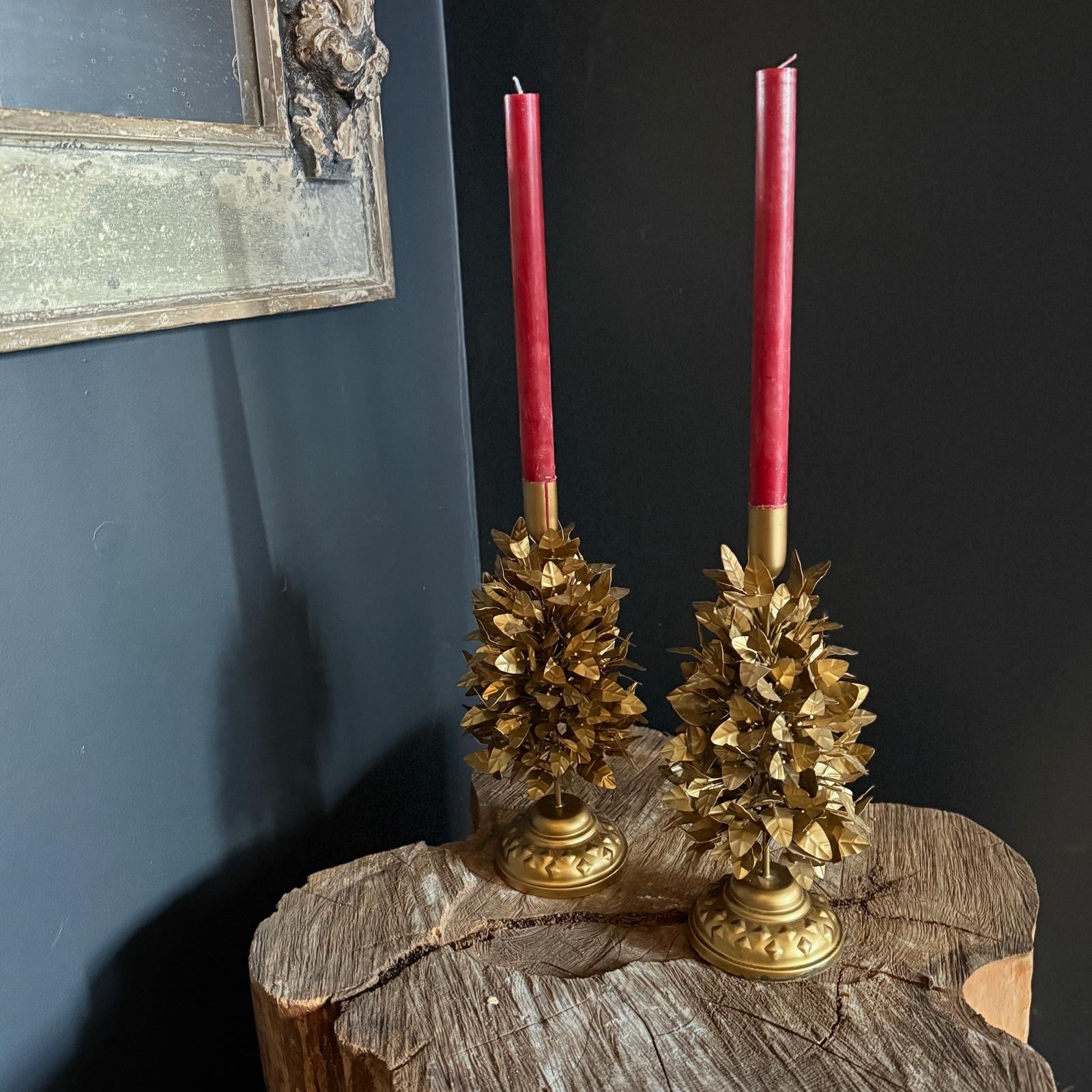 Gold Leafy Candlestick