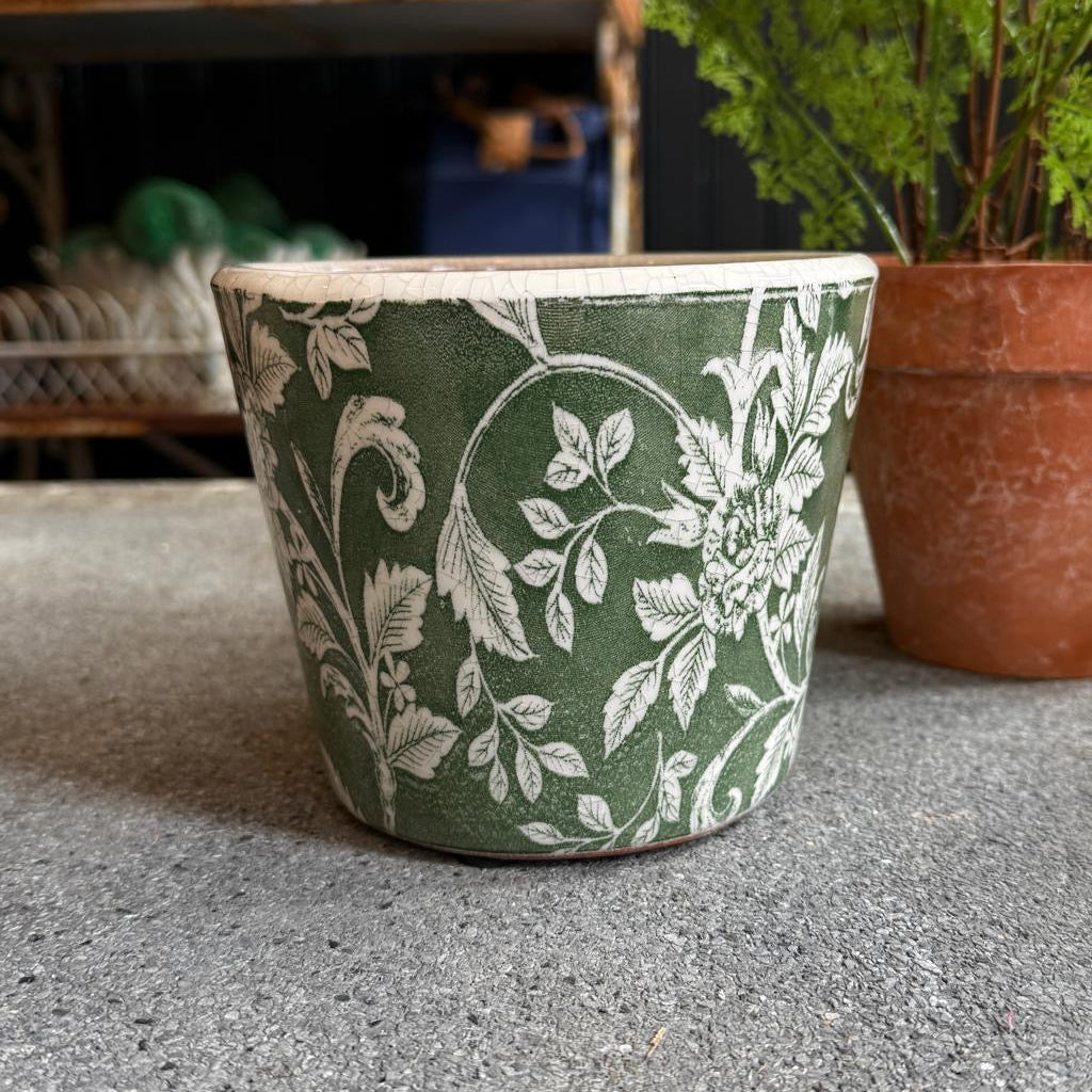 Crackle Glaze Plant Pot