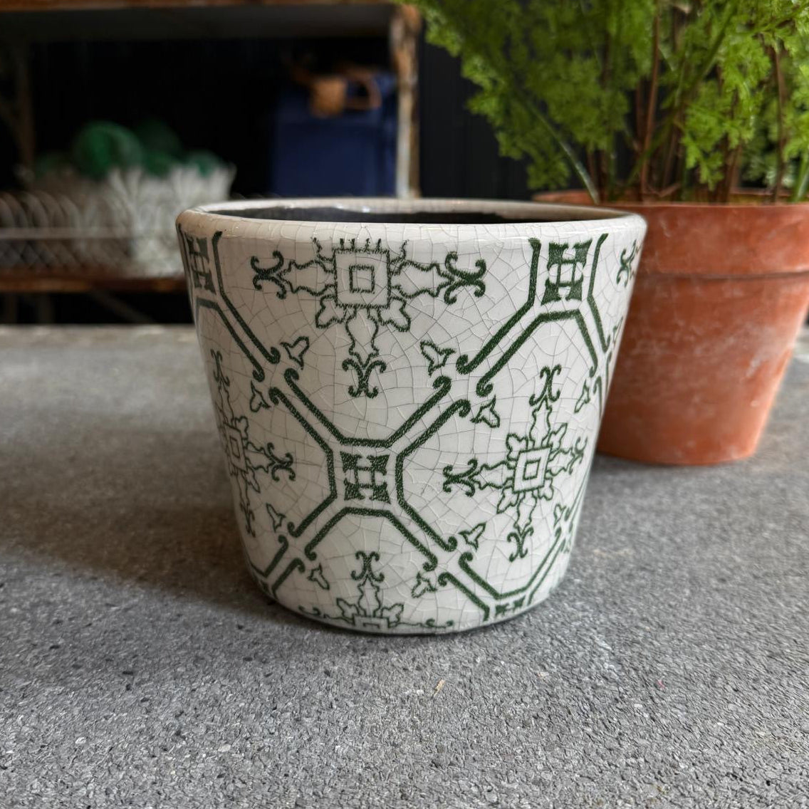 Crackle Glaze Plant Pot