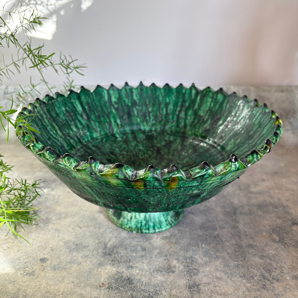 Moroccan Tamegroute Pedestal Bowl