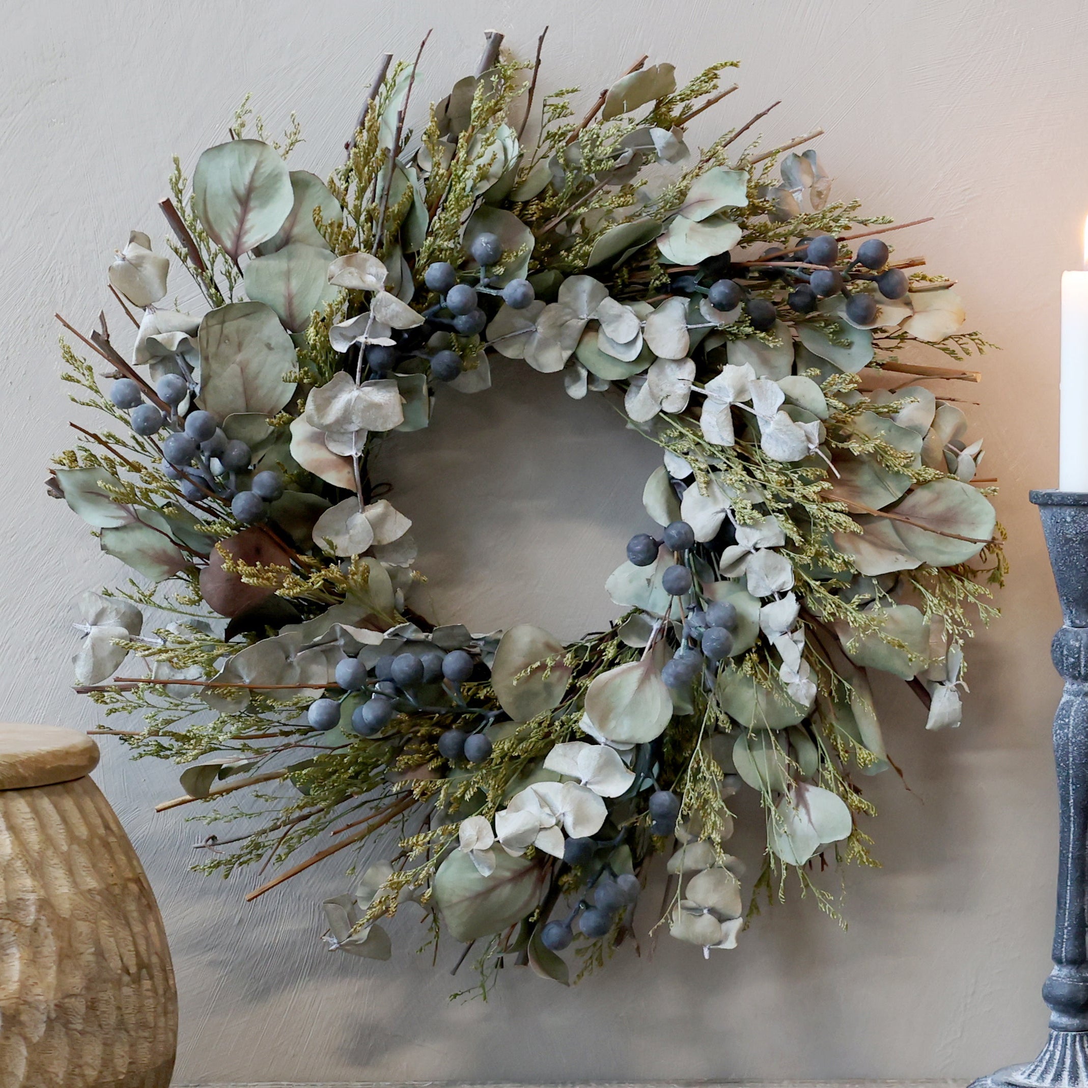 Autumn Wreath With Dried Eucalyptus