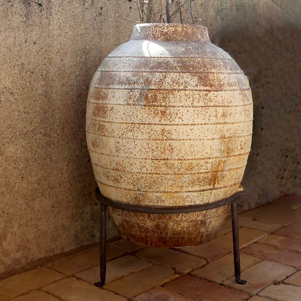 Decorative Jar on Iron Stand