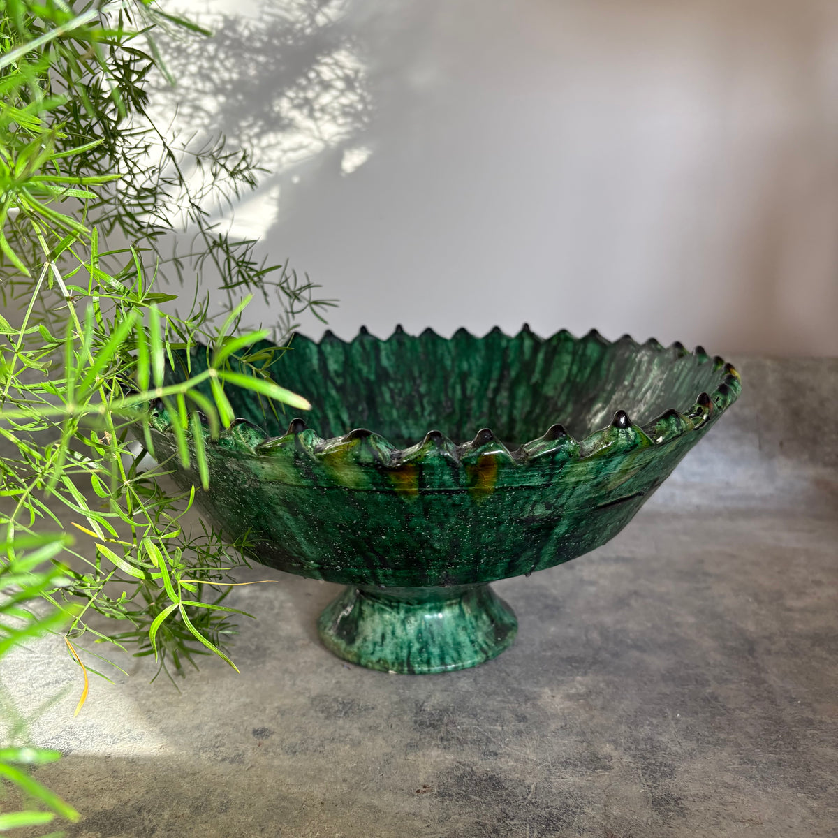 Moroccan Tamegroute Pedestal Bowl