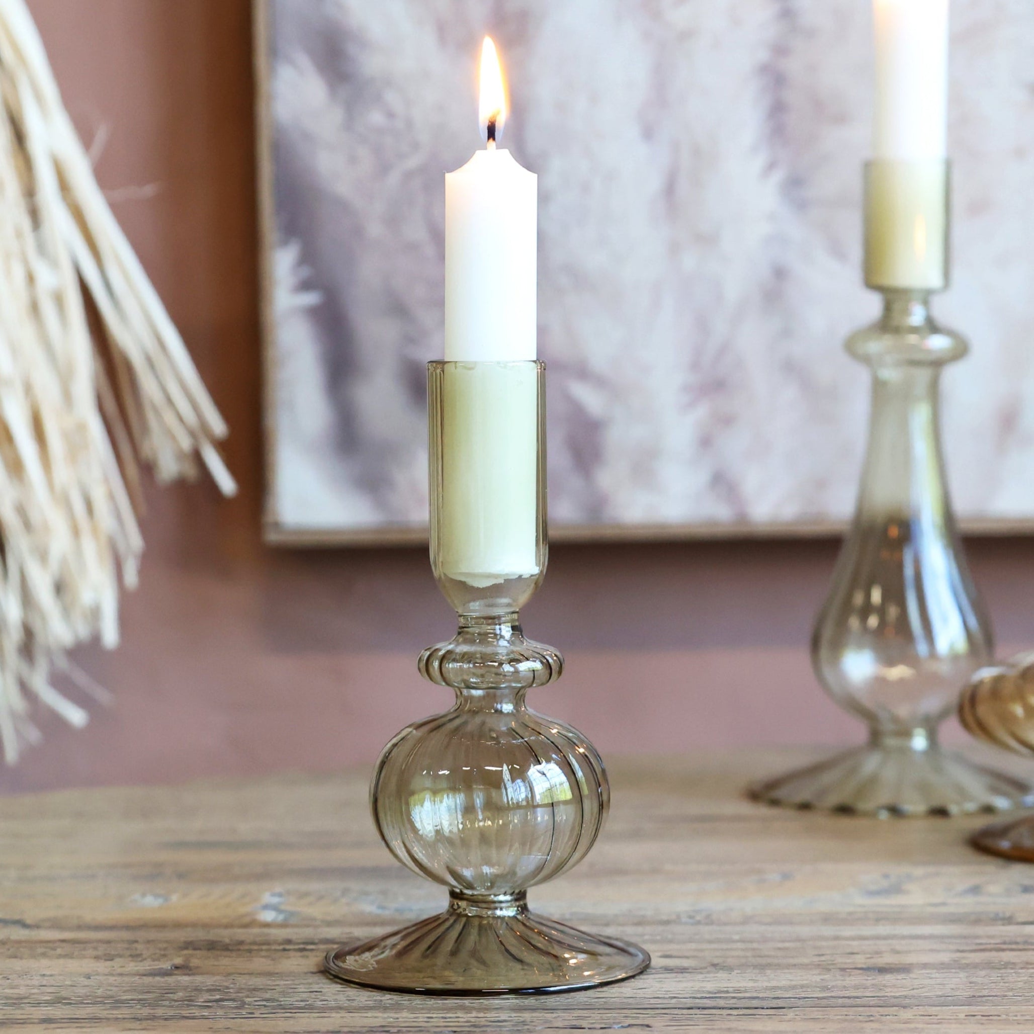 Stemmed Glass Candlestick