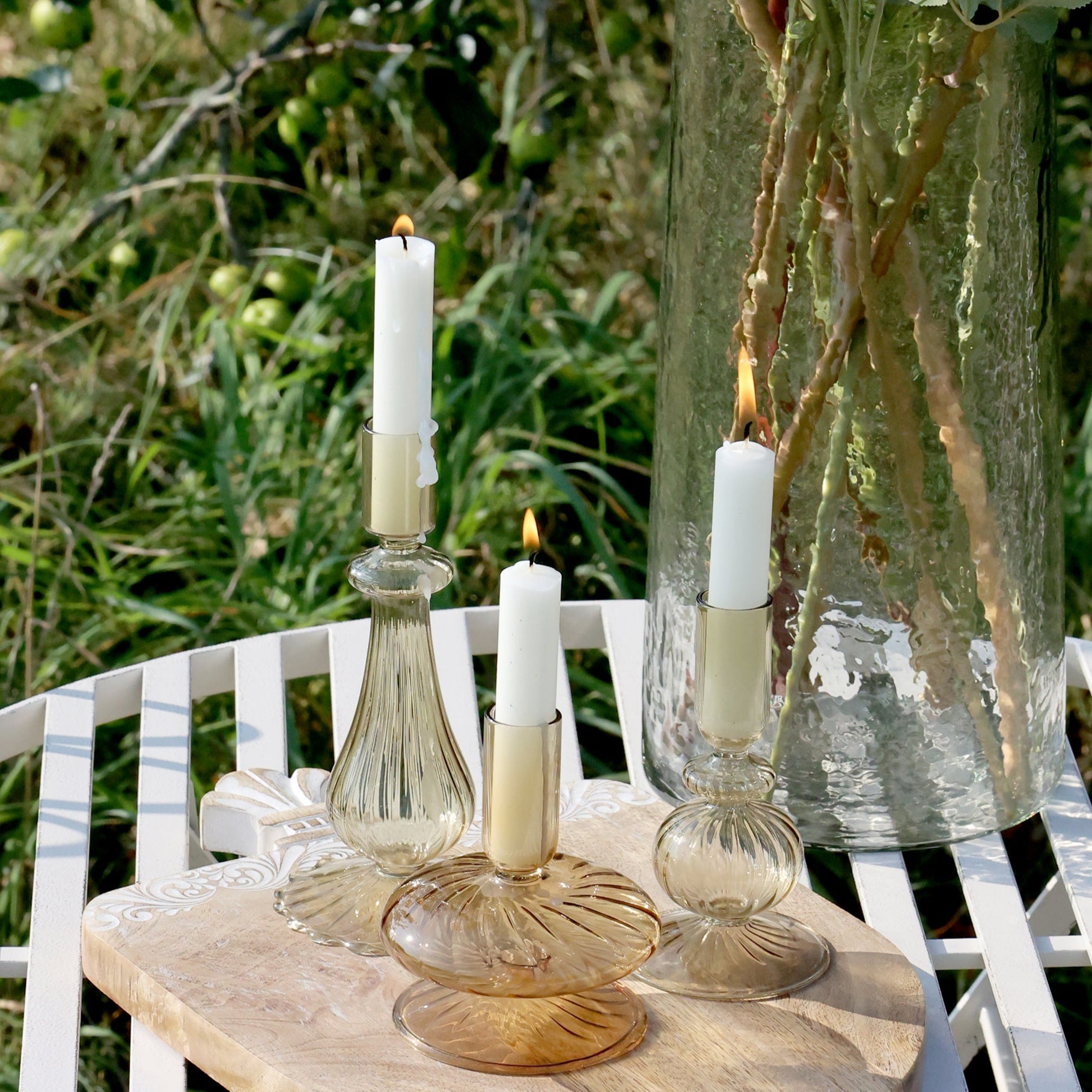 Stemmed Glass Candlestick