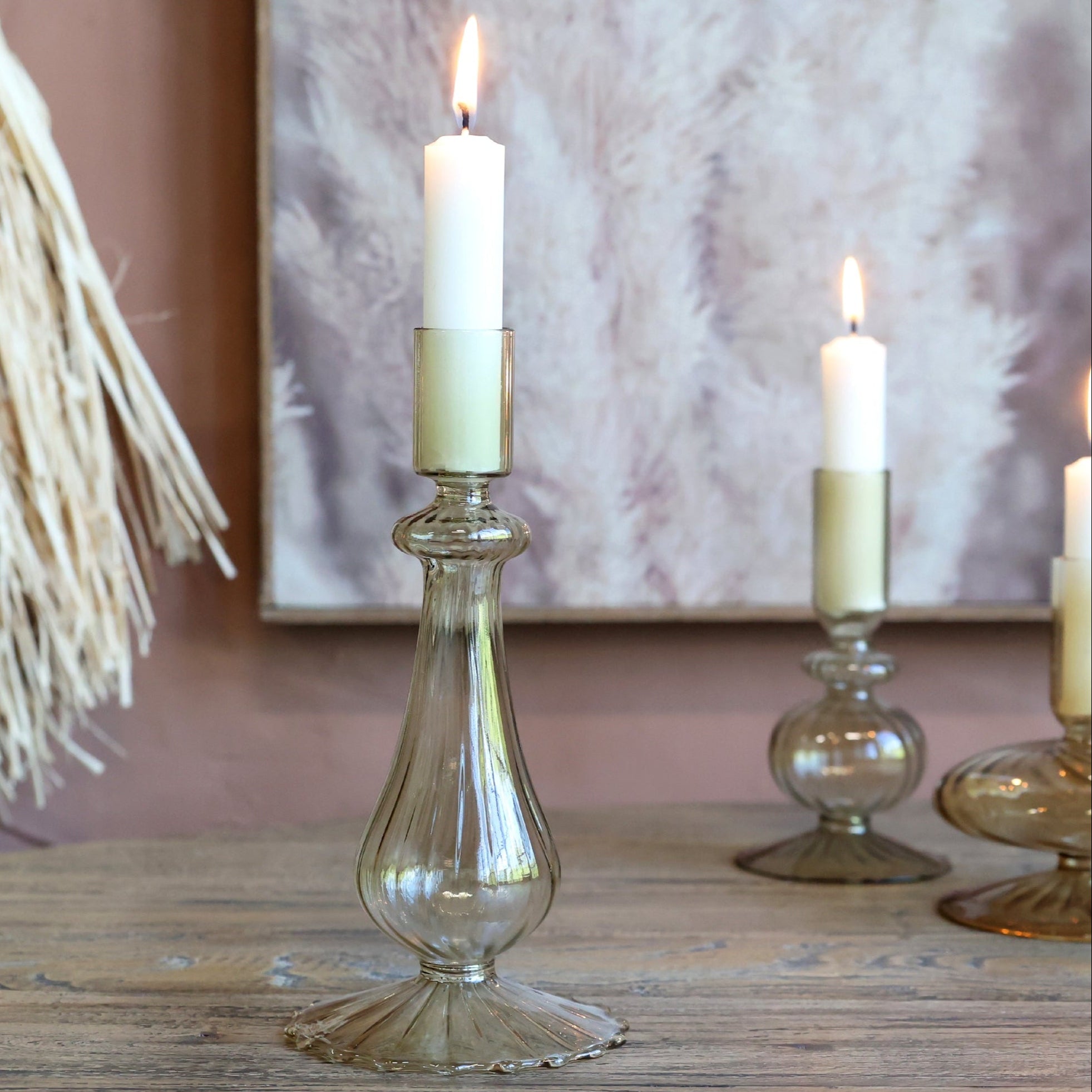 Stemmed Glass Candlestick