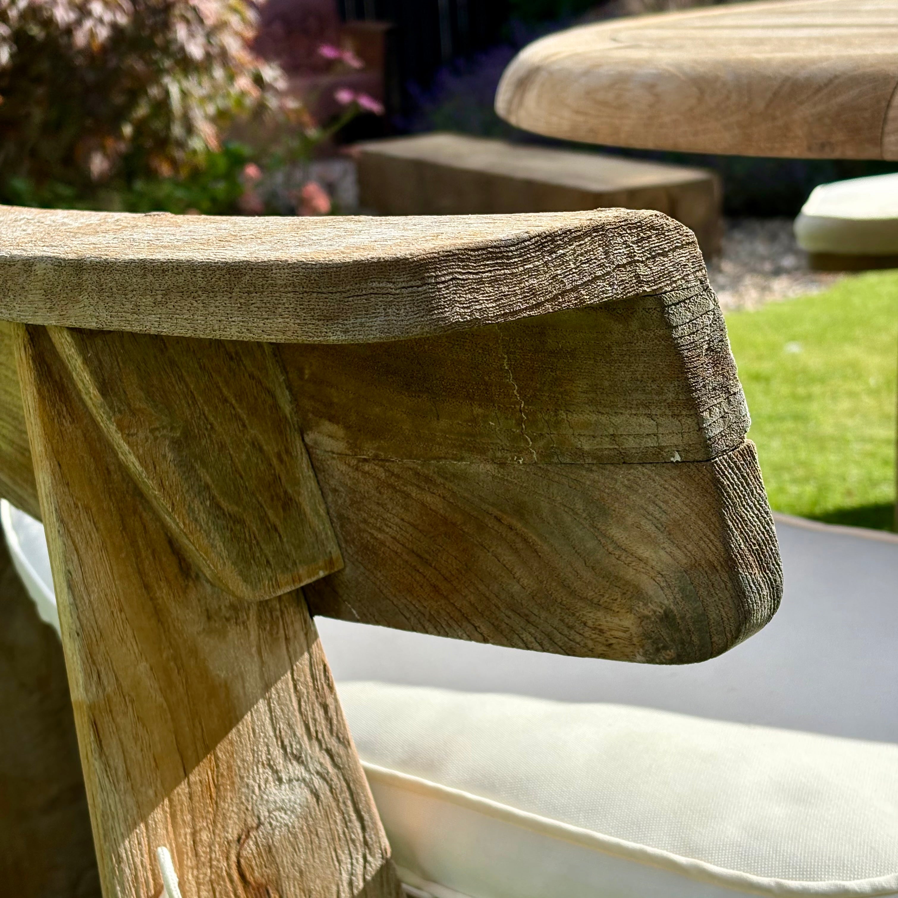 Teak Garden Table & Bench Set with Parasol