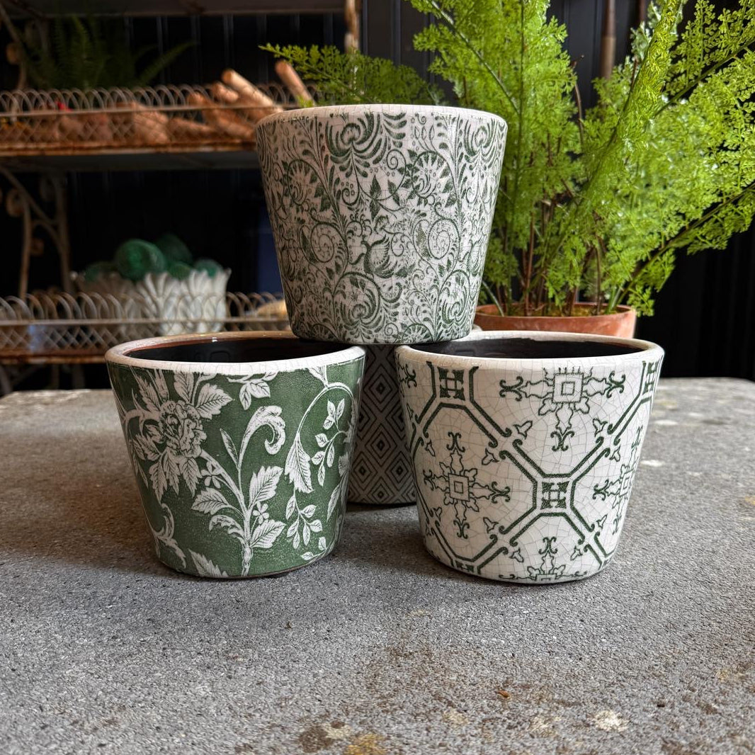 Crackle Glaze Plant Pot