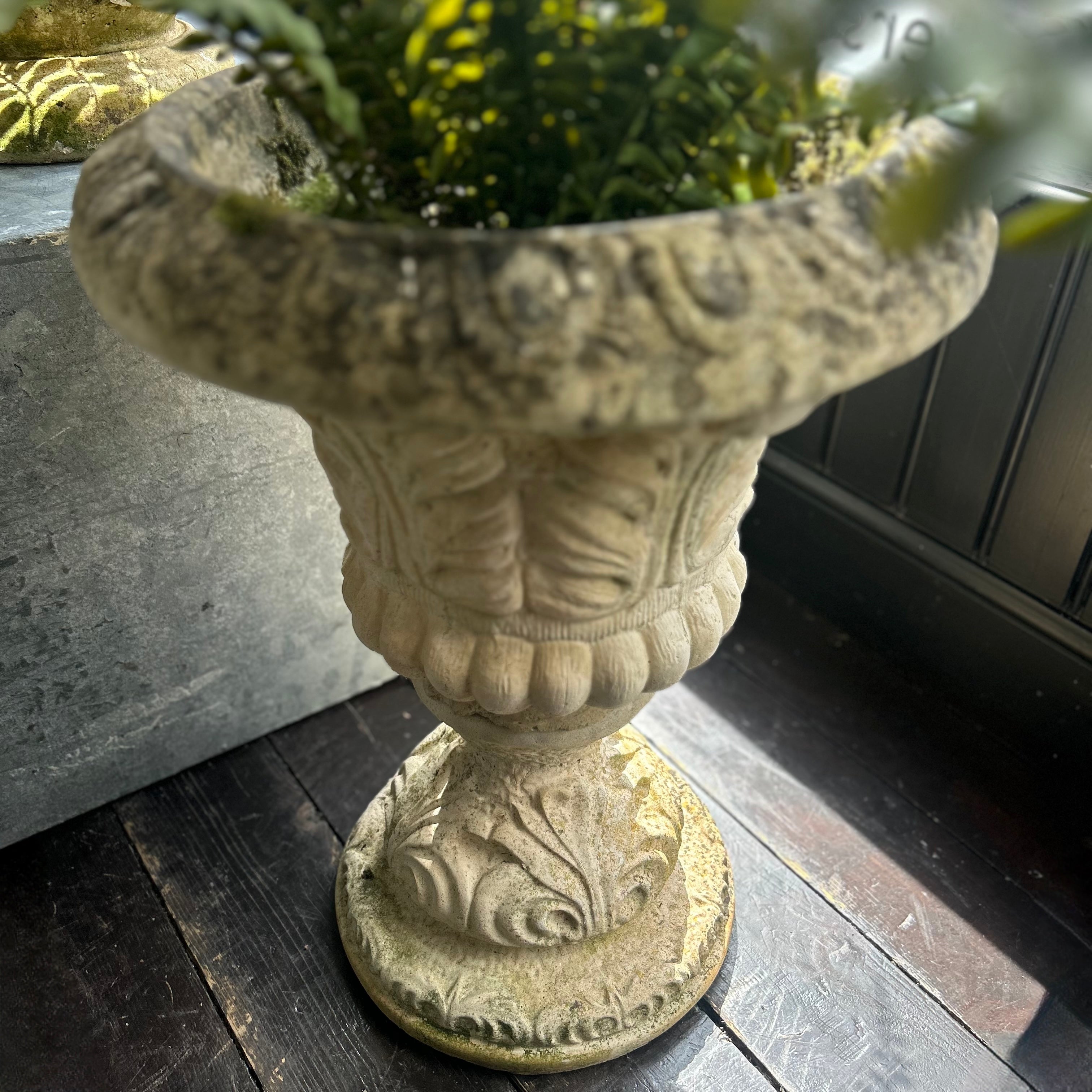 Classical Urn With Leaf Motif