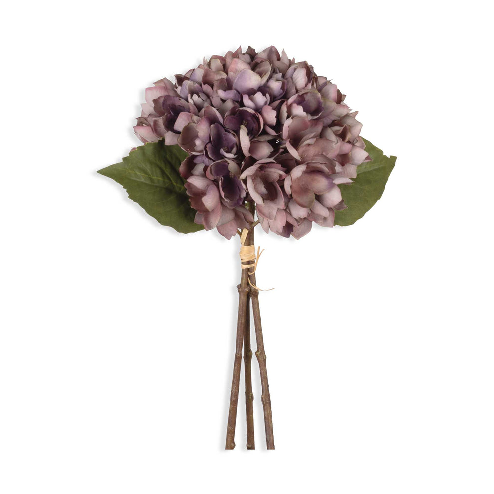 Artificial Hydrangea Bunch, Damson