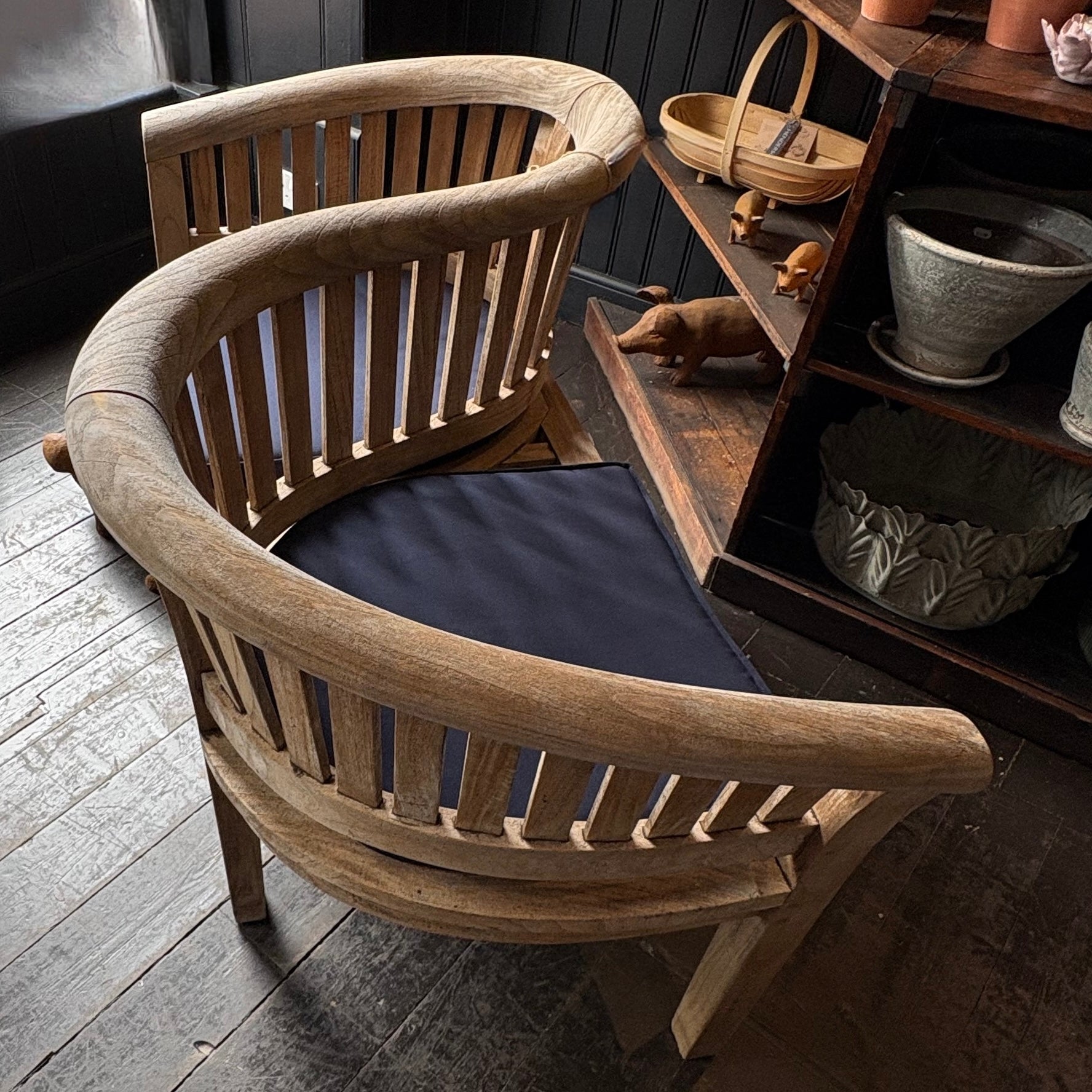 Teak ‘S’ Shaped Companion Bench