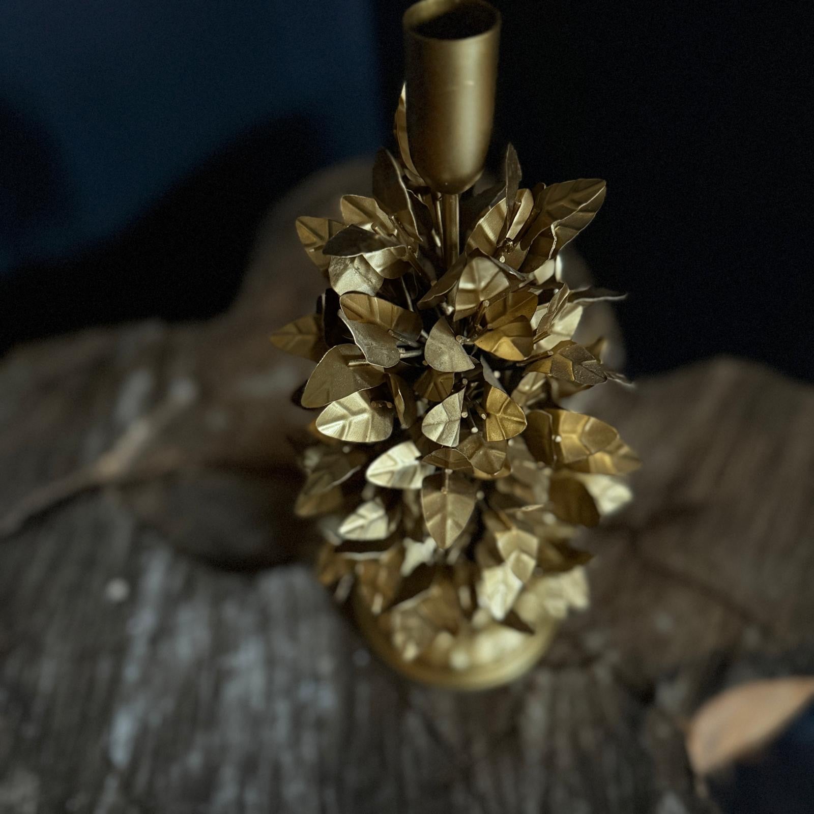 Gold Leafy Candlestick