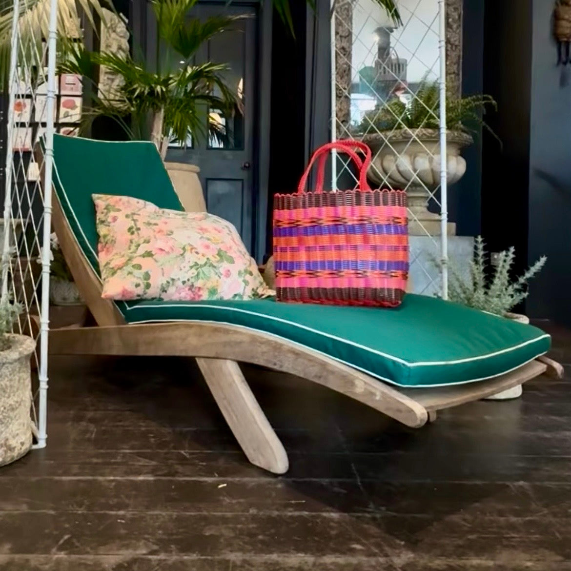Garden Lounger With Cushion