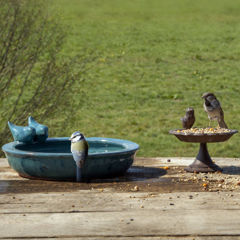 Ceramic Round Birdbath