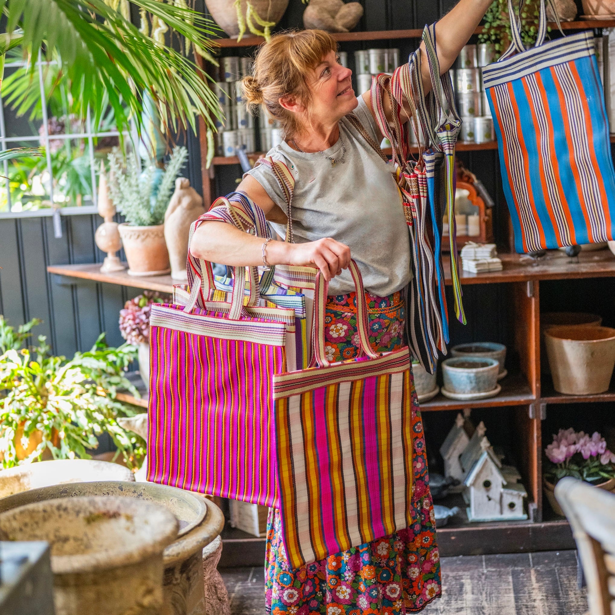 Striped Fairtrade Market bags