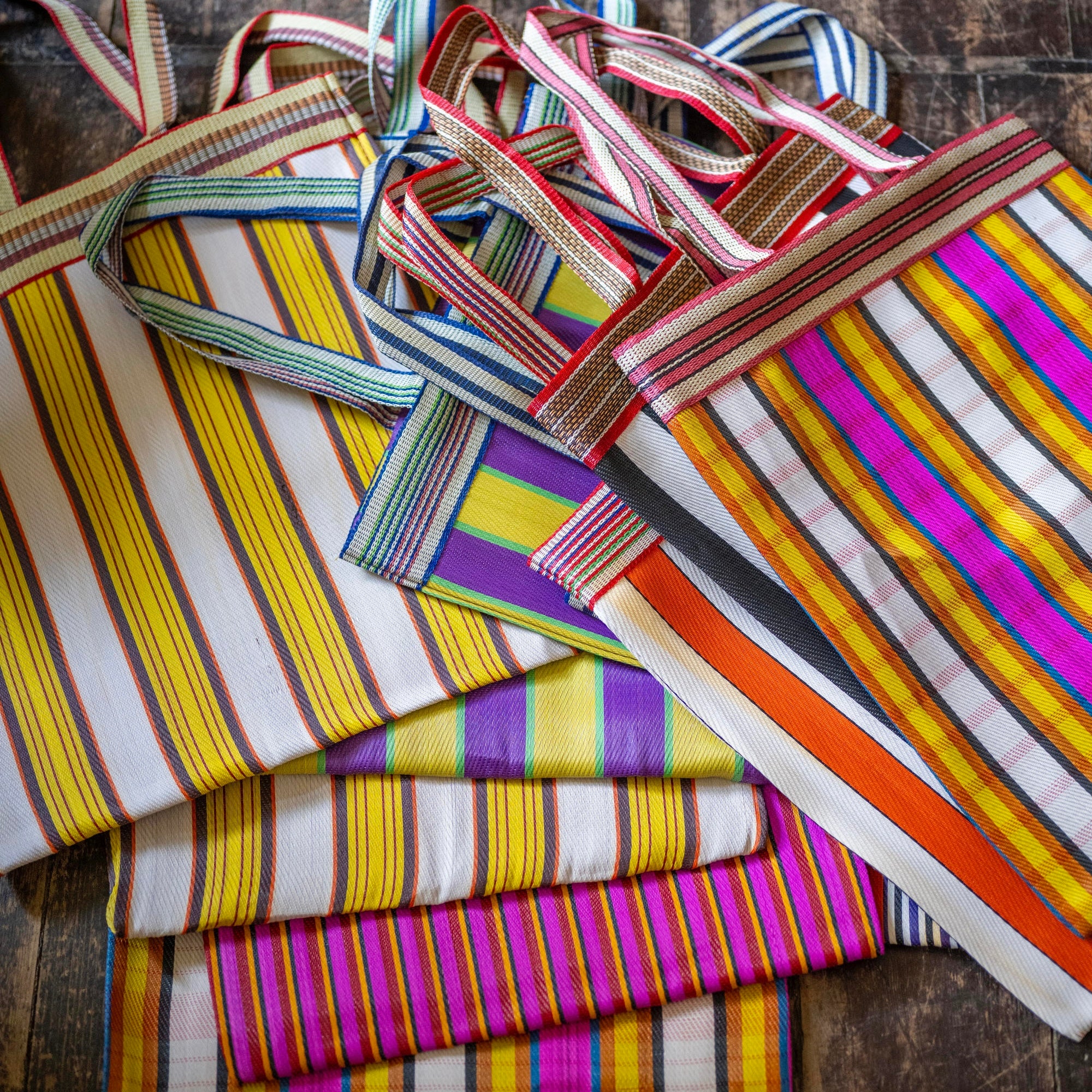 Striped Fairtrade Market bags
