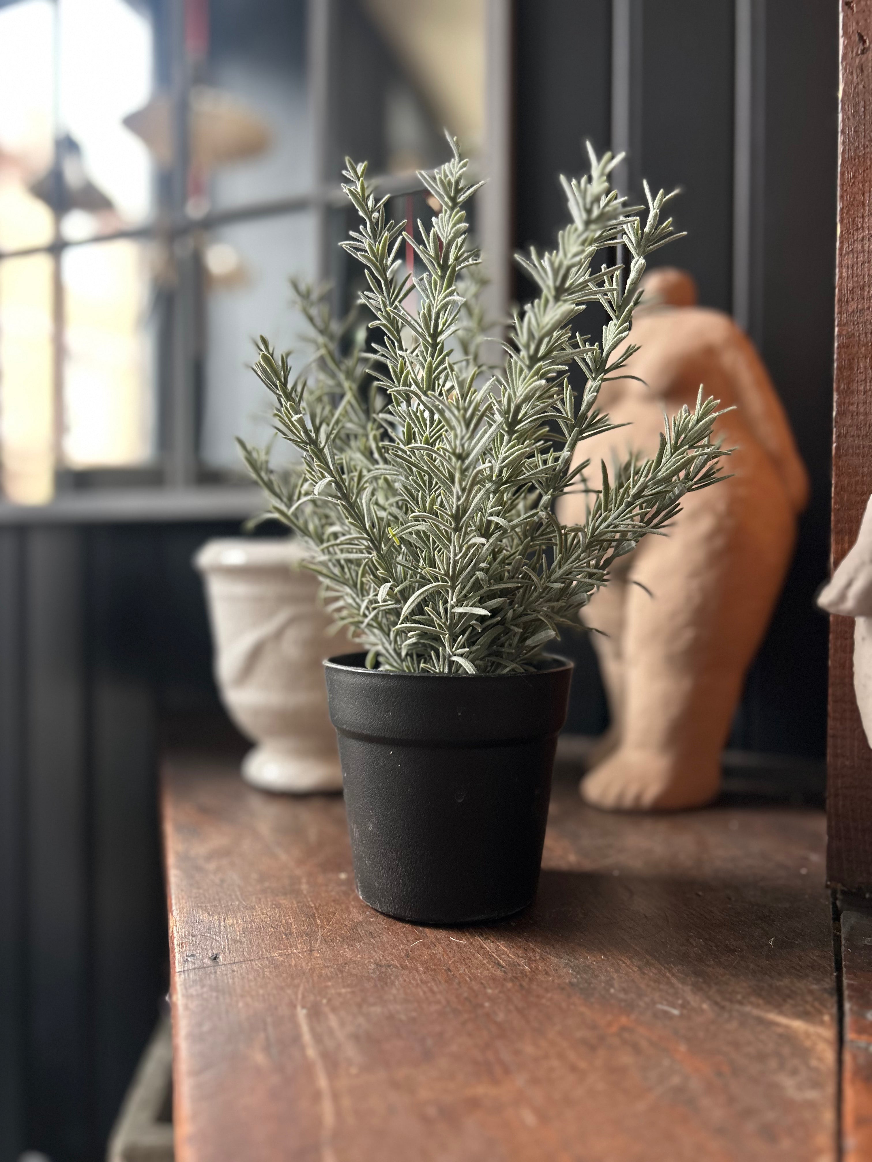 Merida Urn & Faux Rosemary Plant