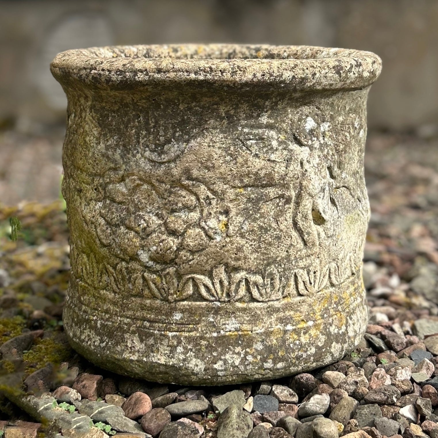 Vintage Garden Urn With Cherub Design