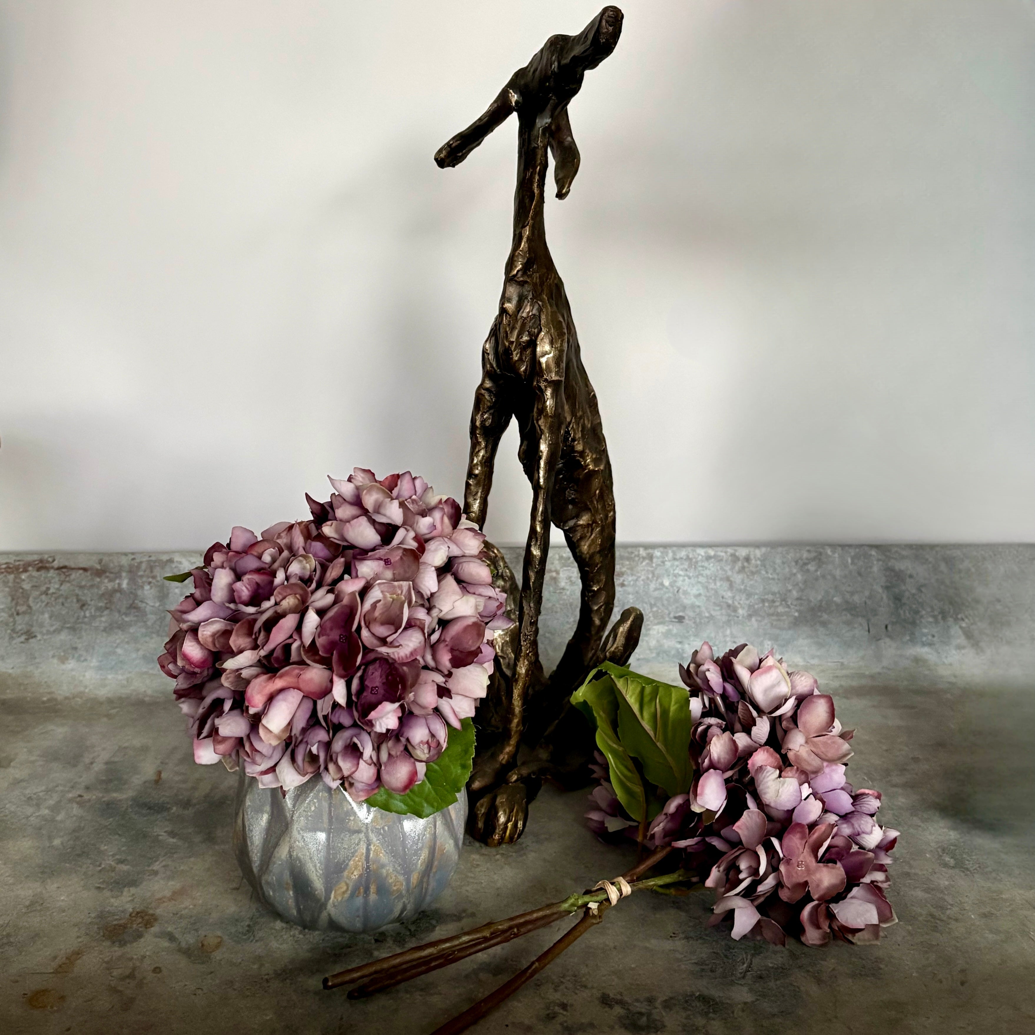Artificial Hydrangea Bunch, Damson