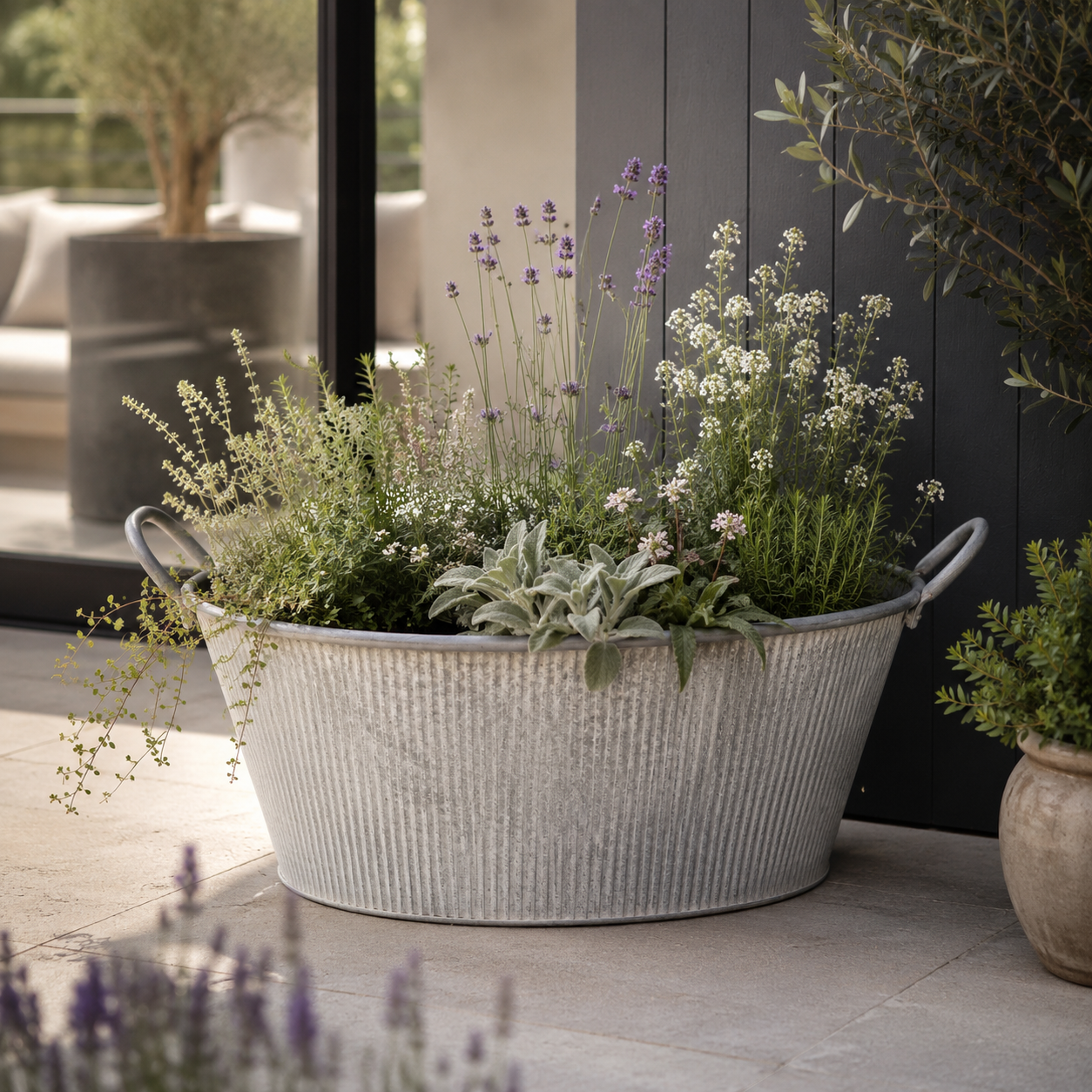 Zinc Trough Planter
