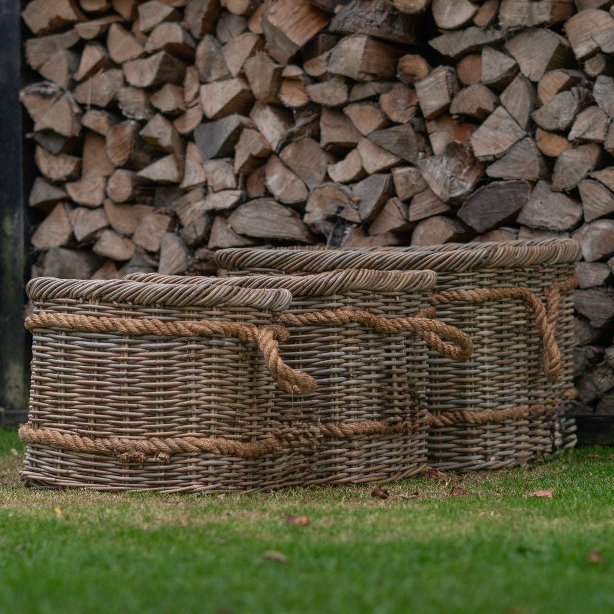 Rectangular Rattan Log Basket