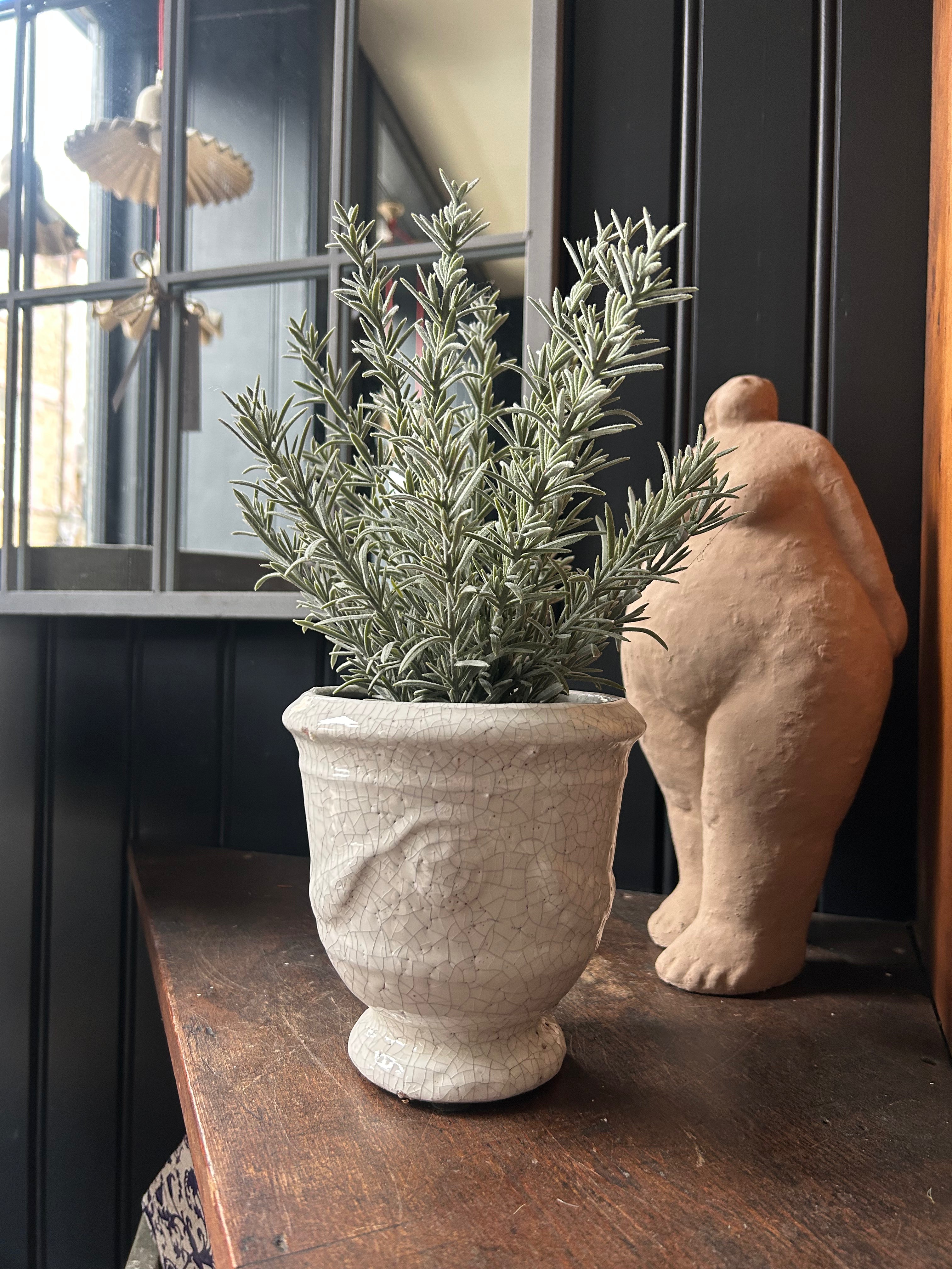 Merida Urn & Faux Rosemary Plant