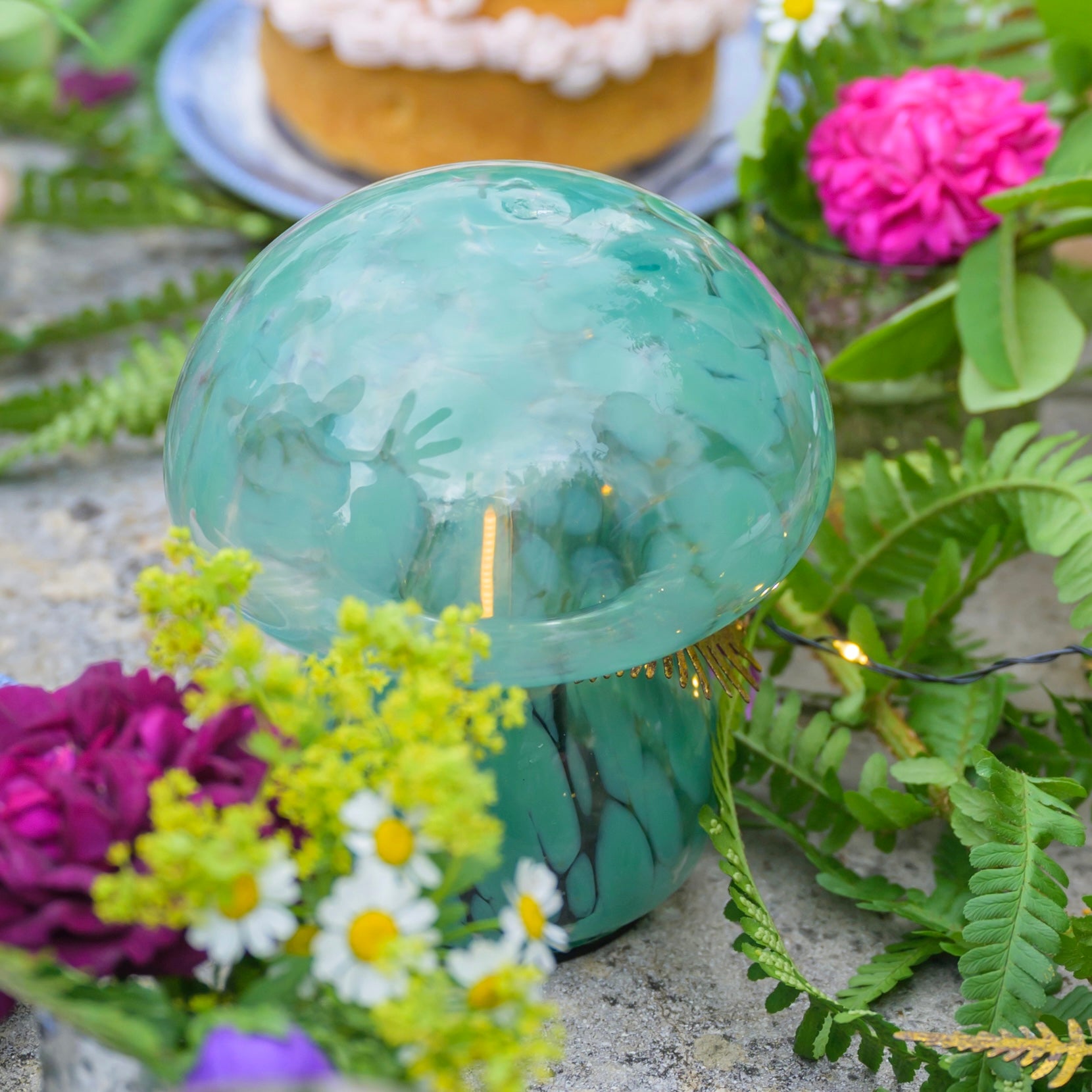 Mushroom LED Lamp - Forest Green
