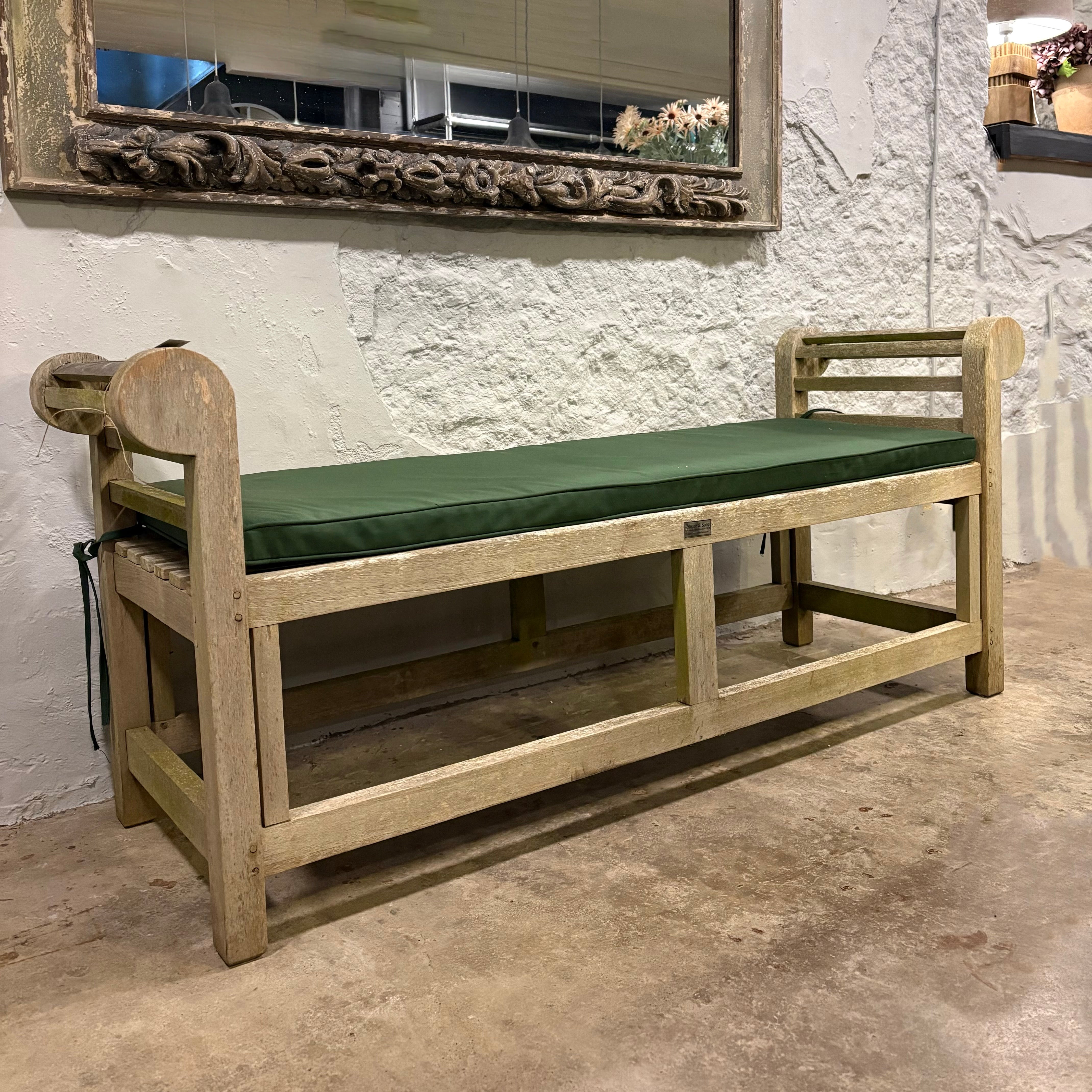 Backless Teak Garden Bench