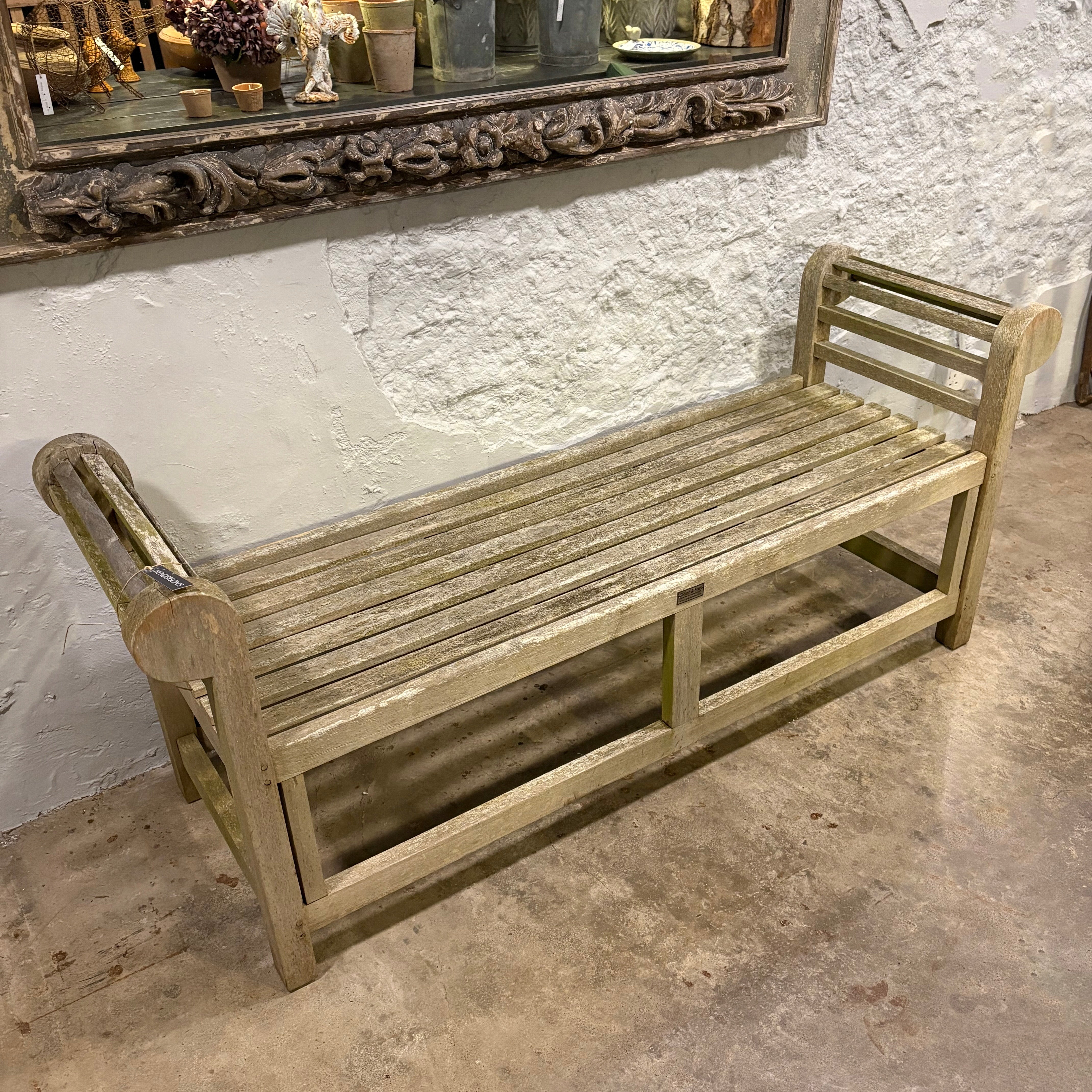 Backless Teak Garden Bench