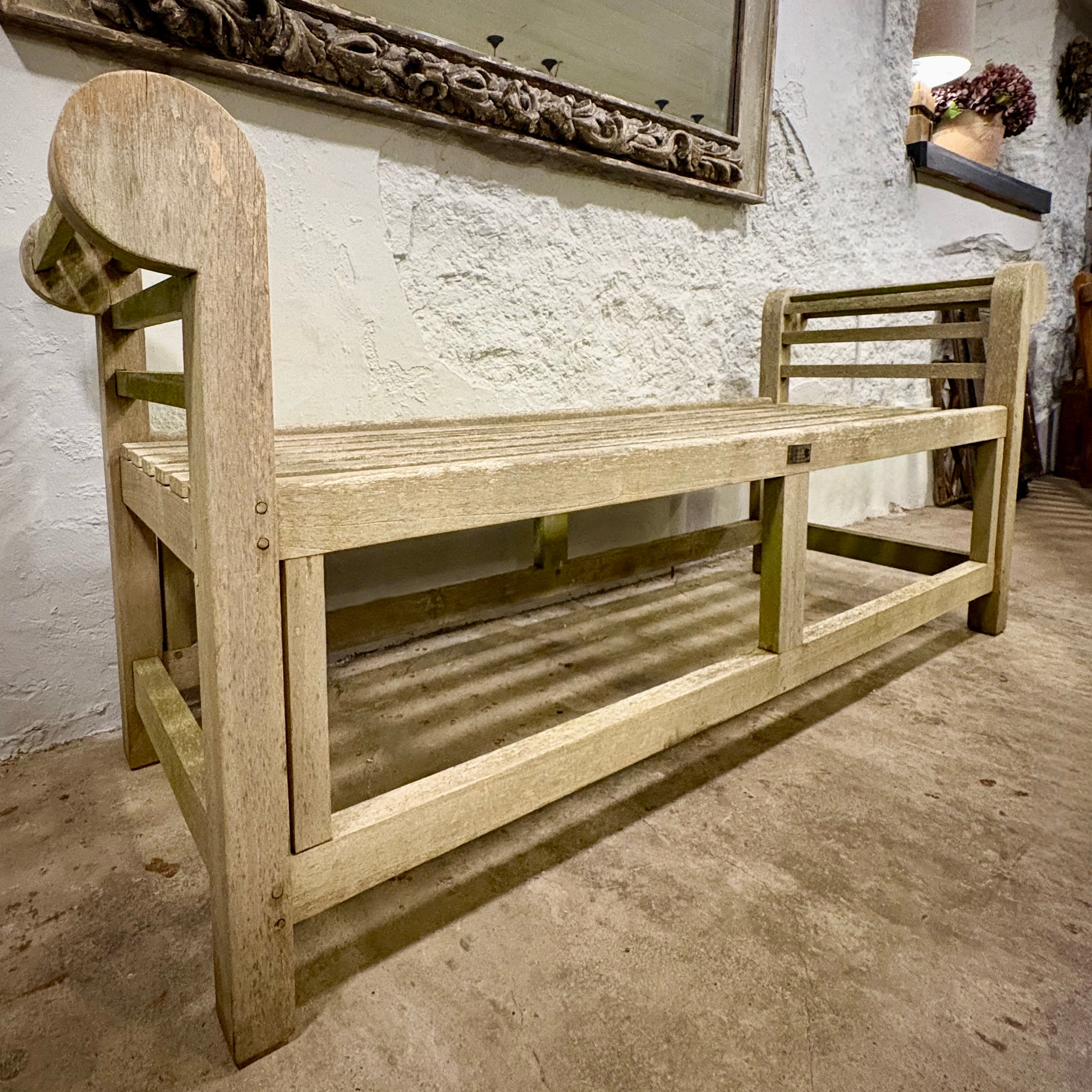 Backless Teak Garden Bench