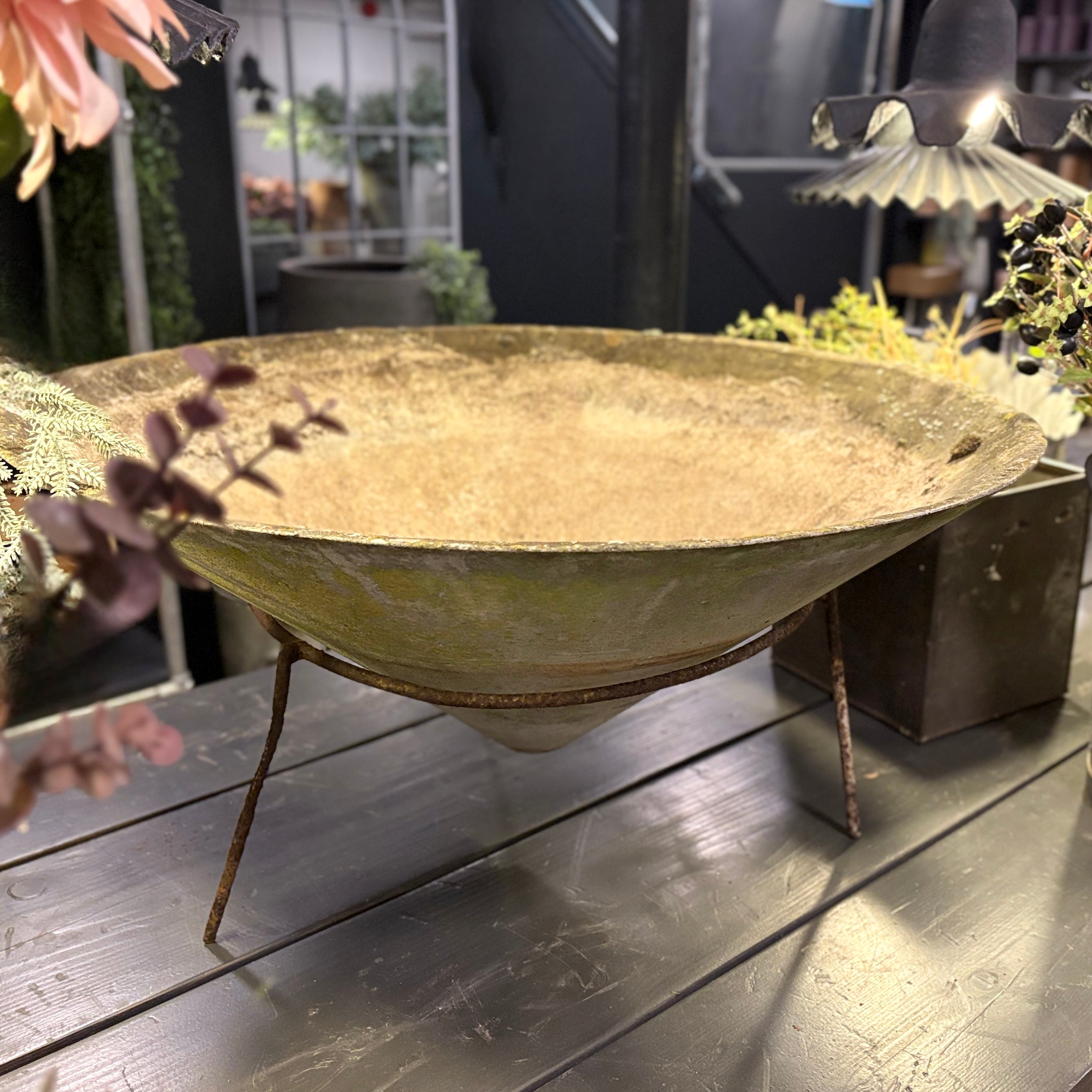 Cone Planter on Iron Stand