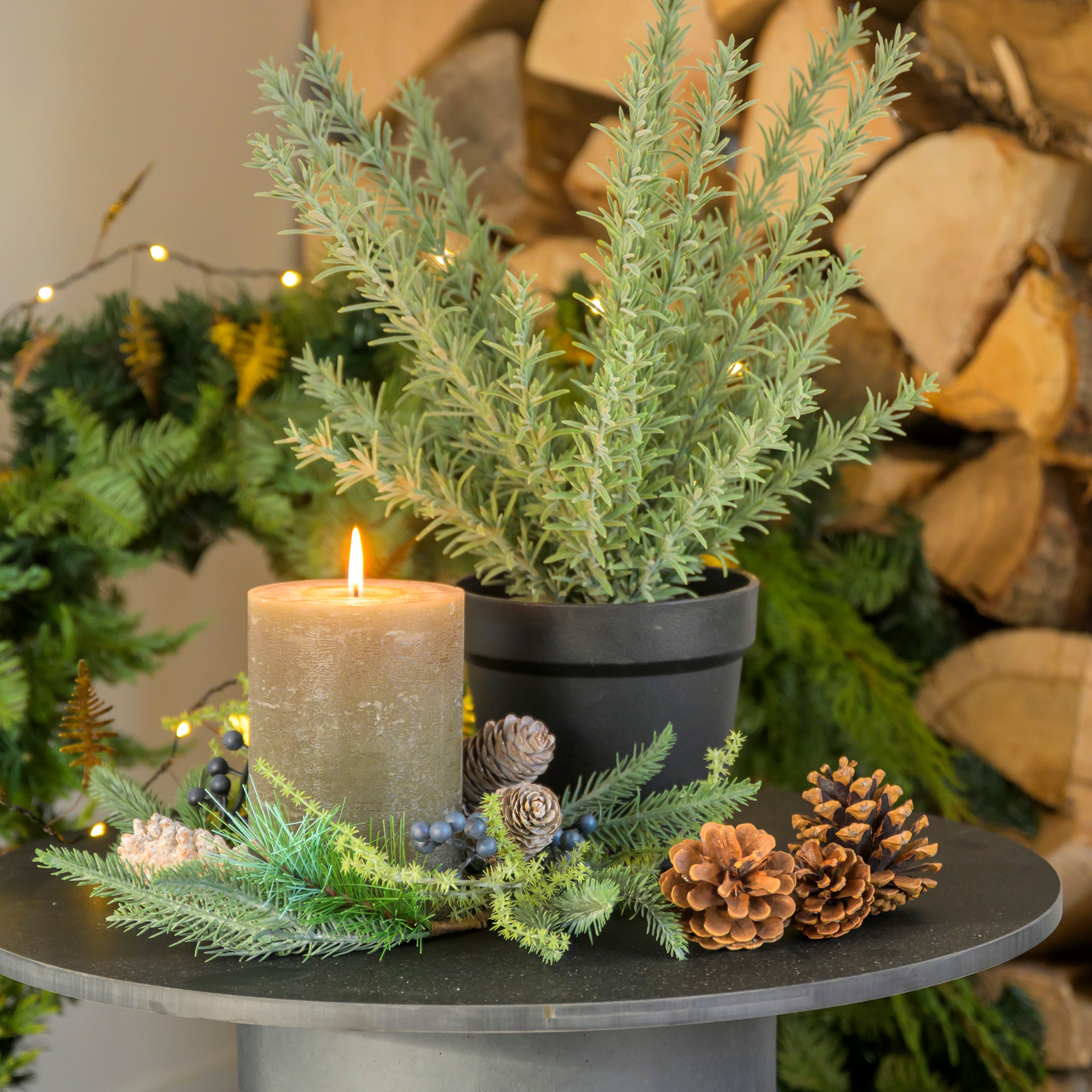 Faux Rosemary Plant In Pot