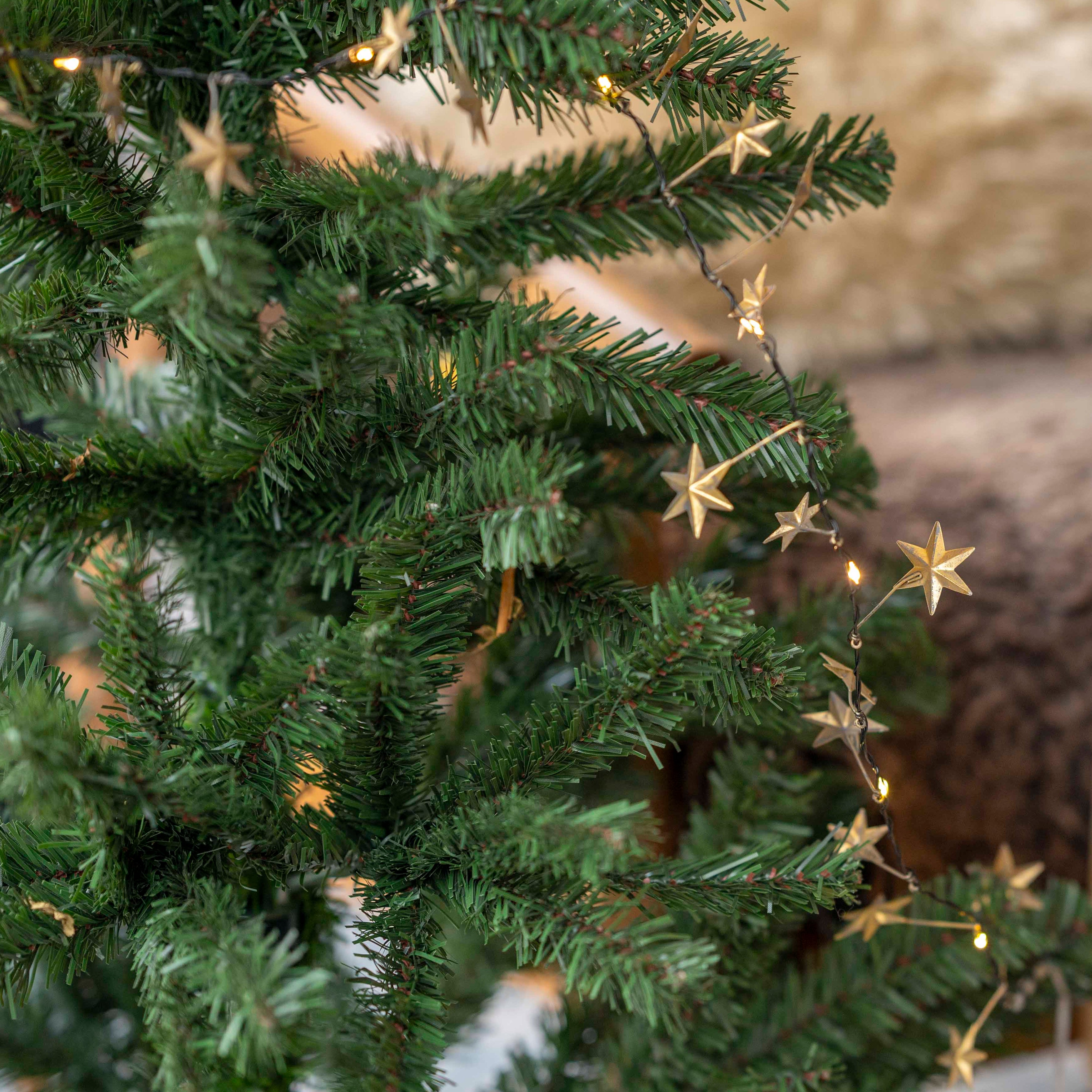 Illuminated Golden Star Garland