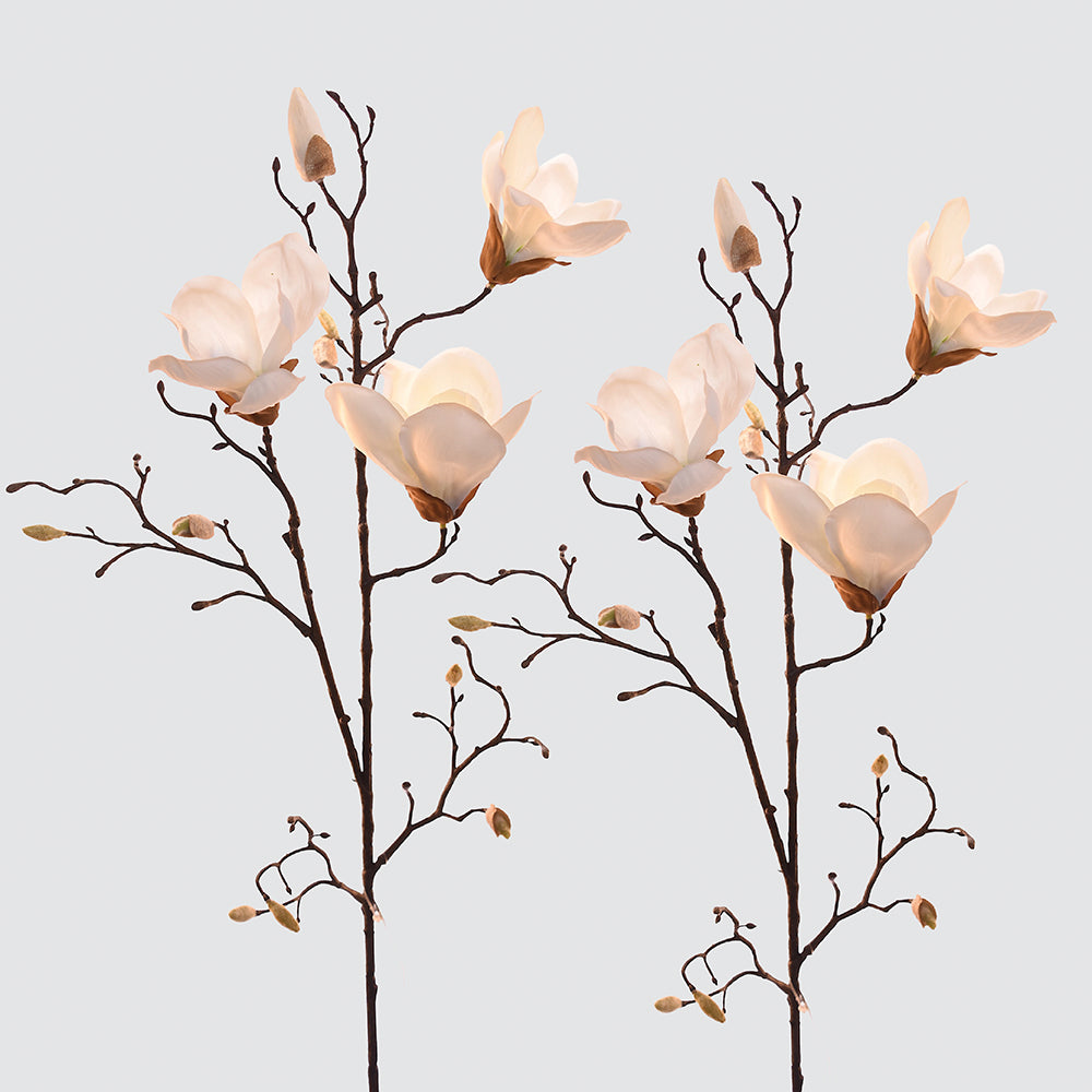 Artificial Magnolia Stem - White