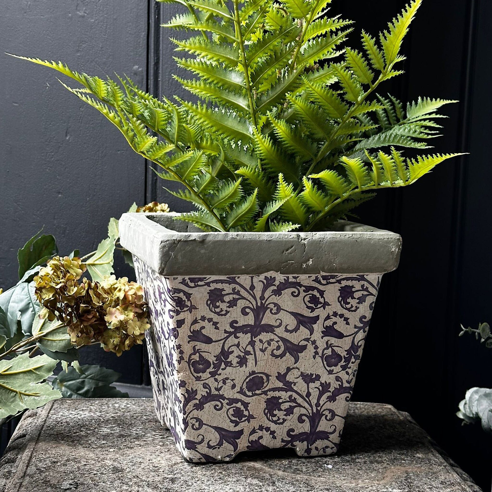 Aged Ceramic Glazed Pot Glazed Plant Pot Fallen Fruits