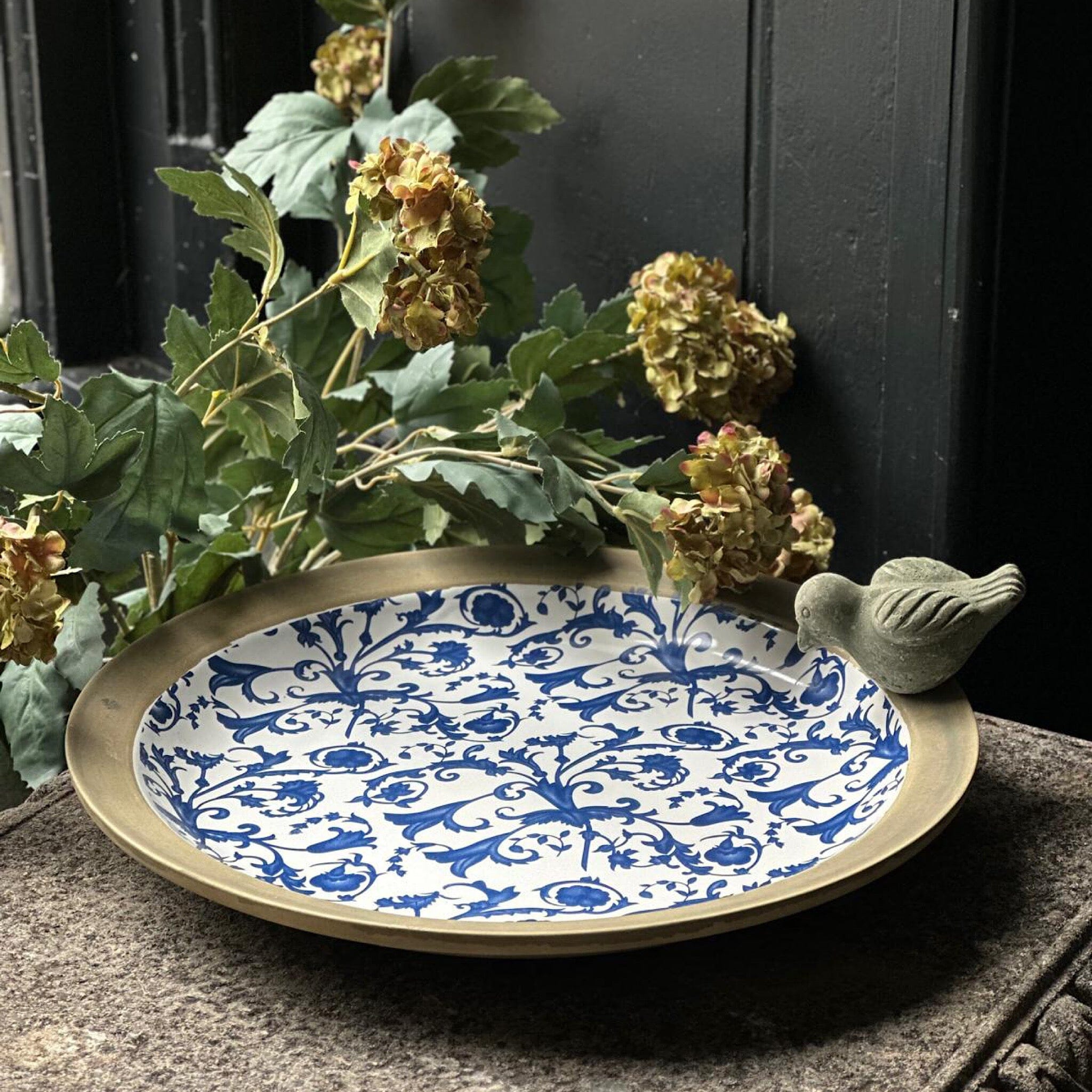 Glazed Ceramic Birdbath Bird Bath Fallen Fruits