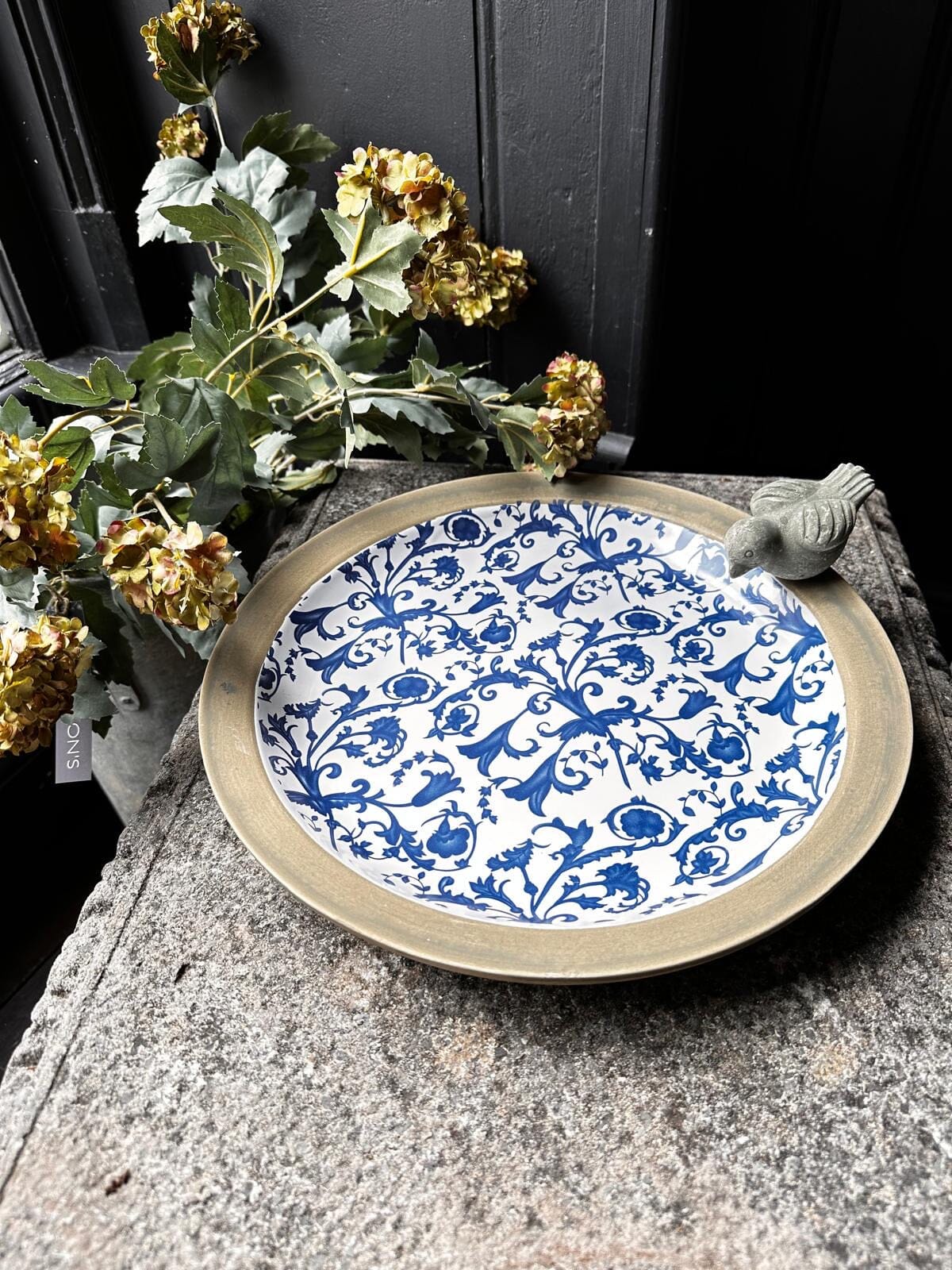 Glazed Ceramic Birdbath Bird Bath Fallen Fruits