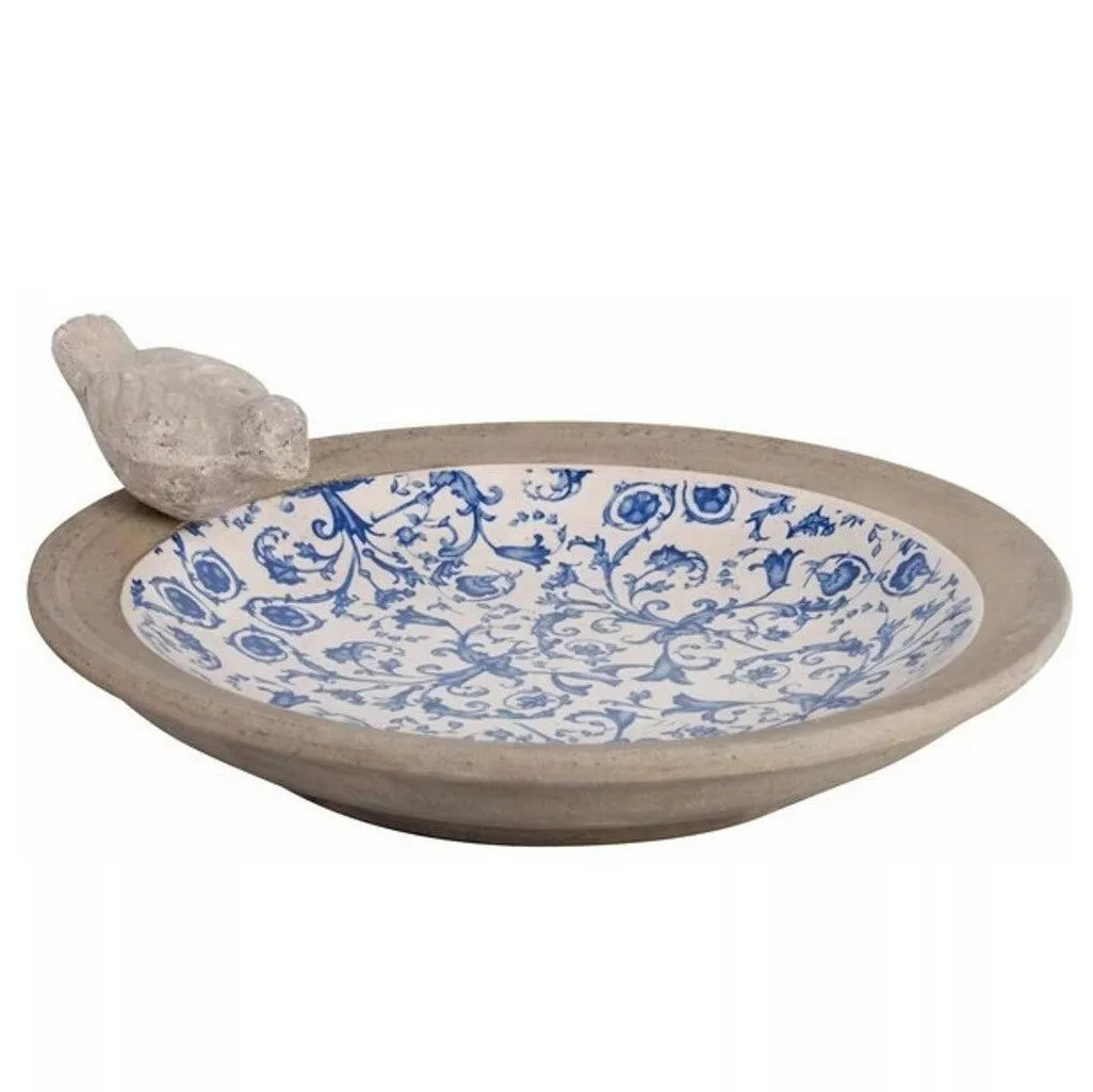 Glazed Ceramic Birdbath