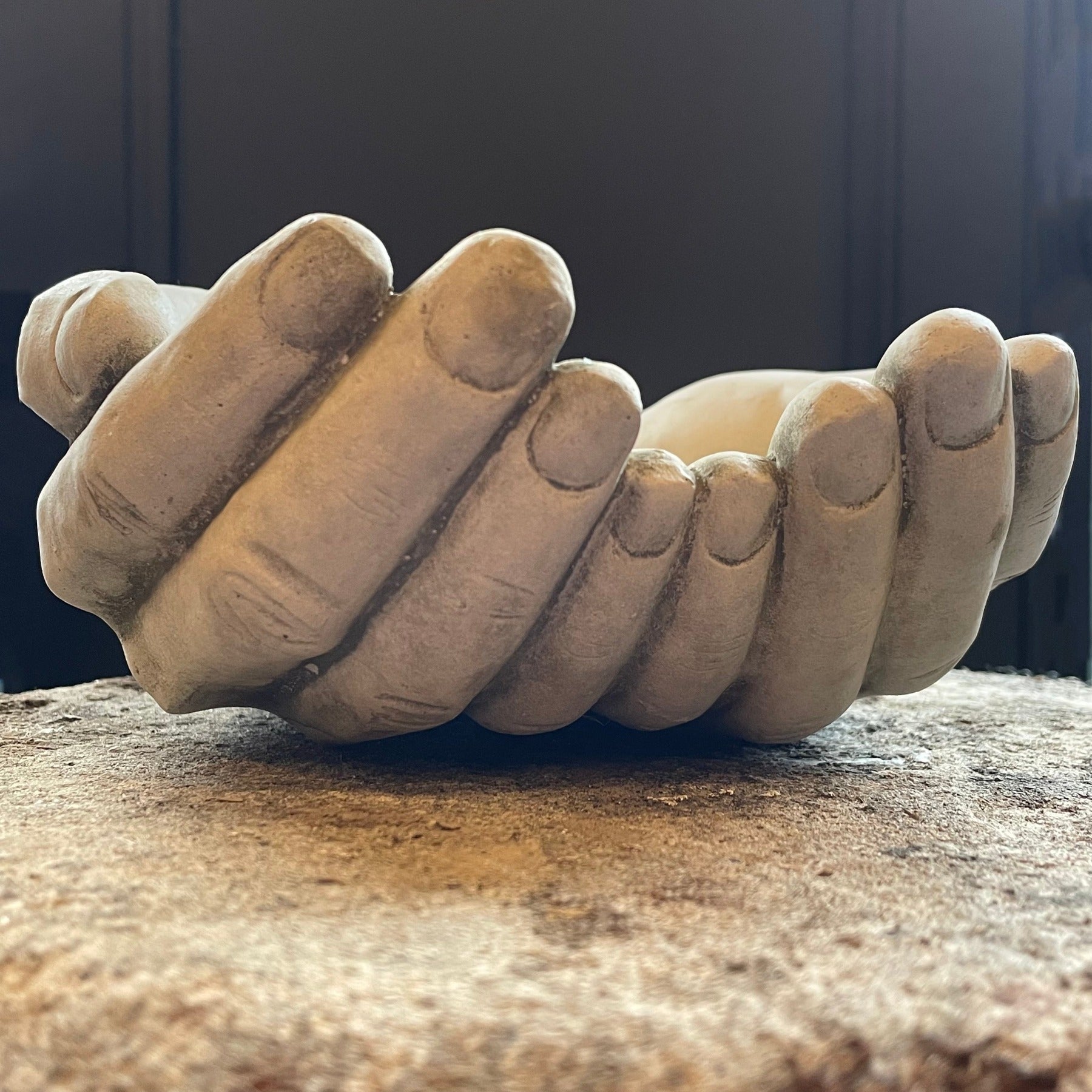 Cast Stone Hands Bowl/ Feeder Bird Baths Henderson's