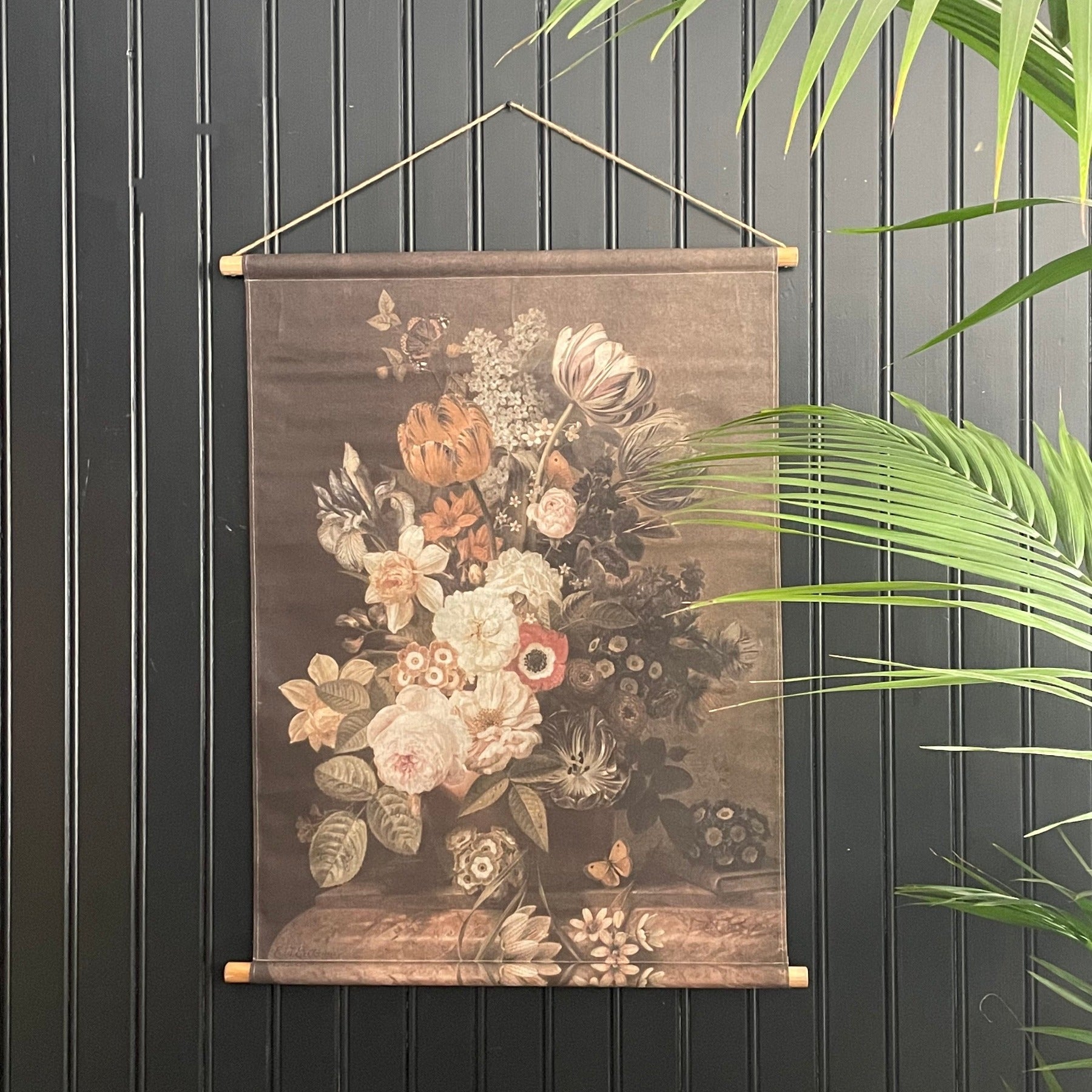 Dark Floral Canvas Wall Hanging Wall Hanging Henderson's