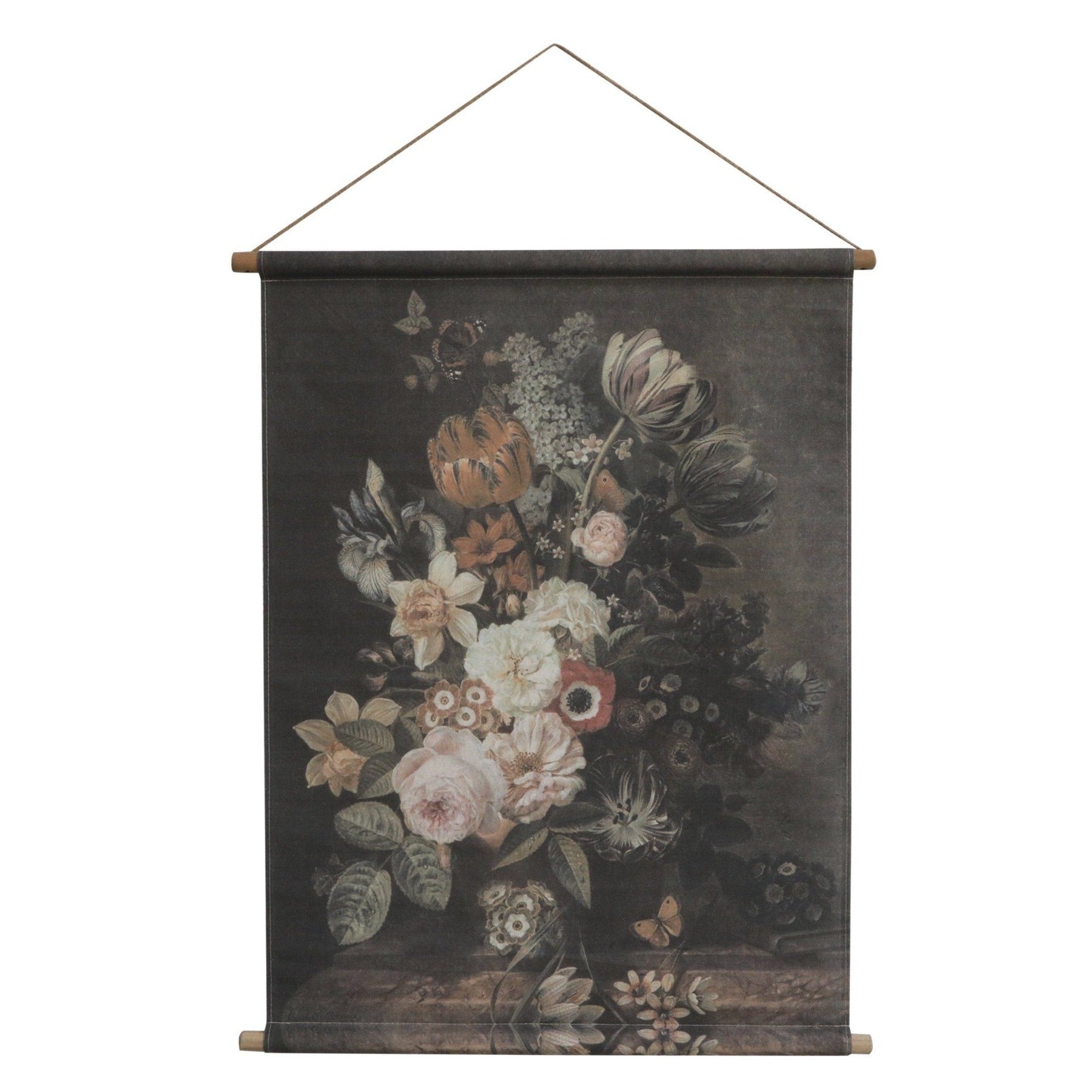 Dark Floral Canvas Wall Hanging Wall Hanging Henderson's