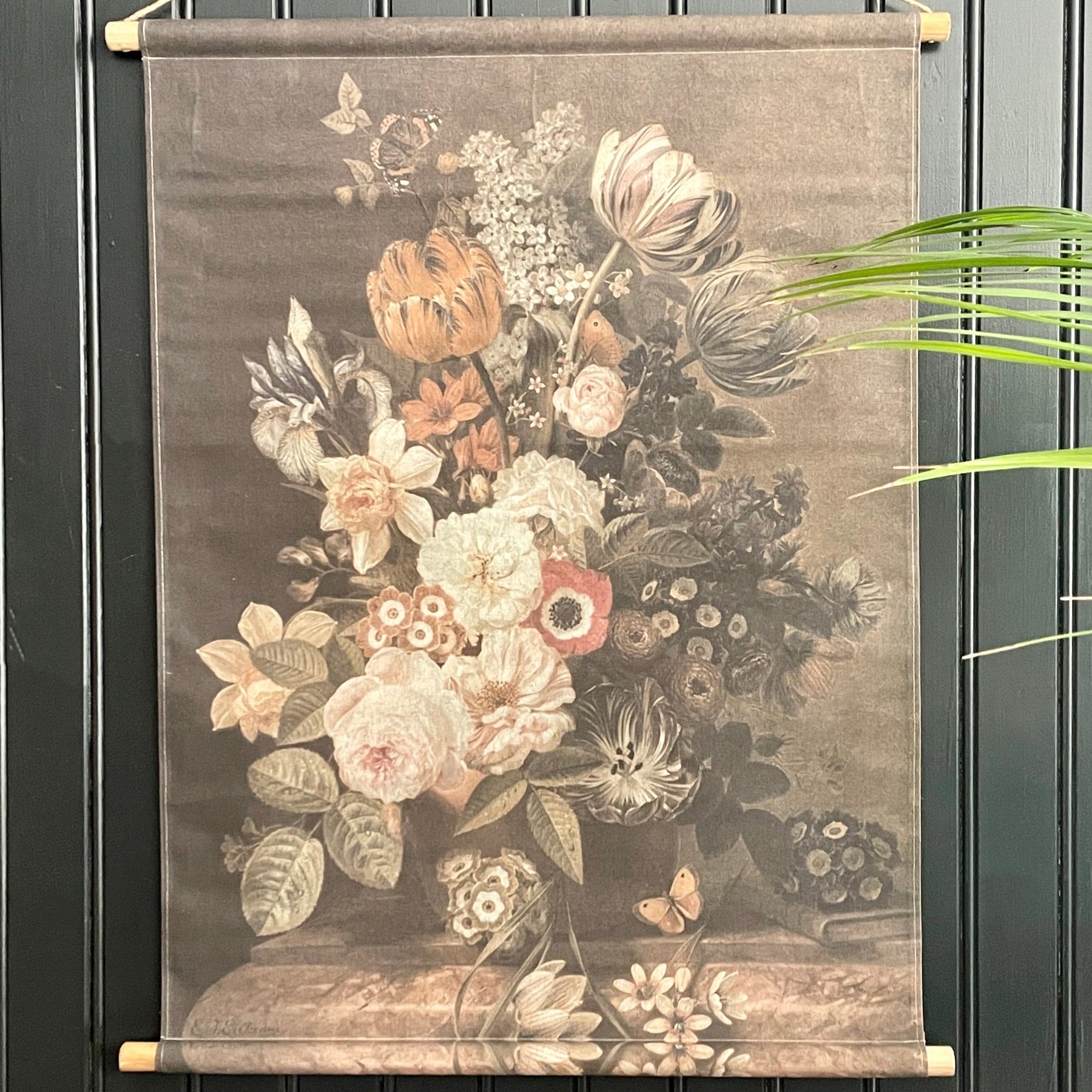 Dark Floral Canvas Wall Hanging Wall Hanging Henderson's