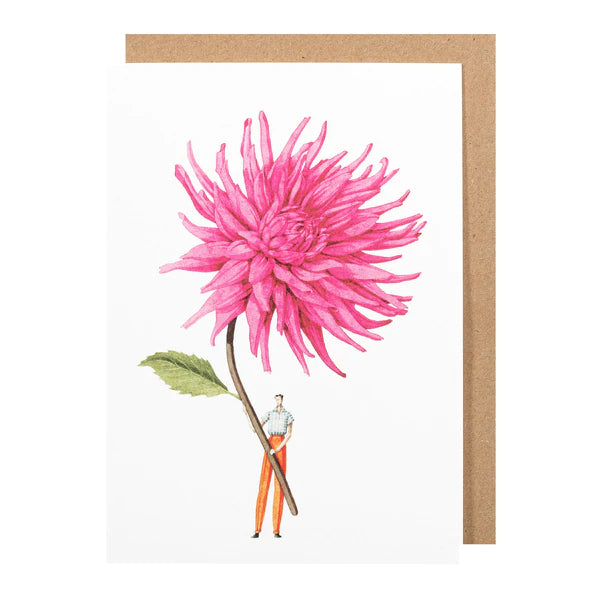 Greetings Cards By Laura Stoddart Greetings card Henderson's Dahlia Pink