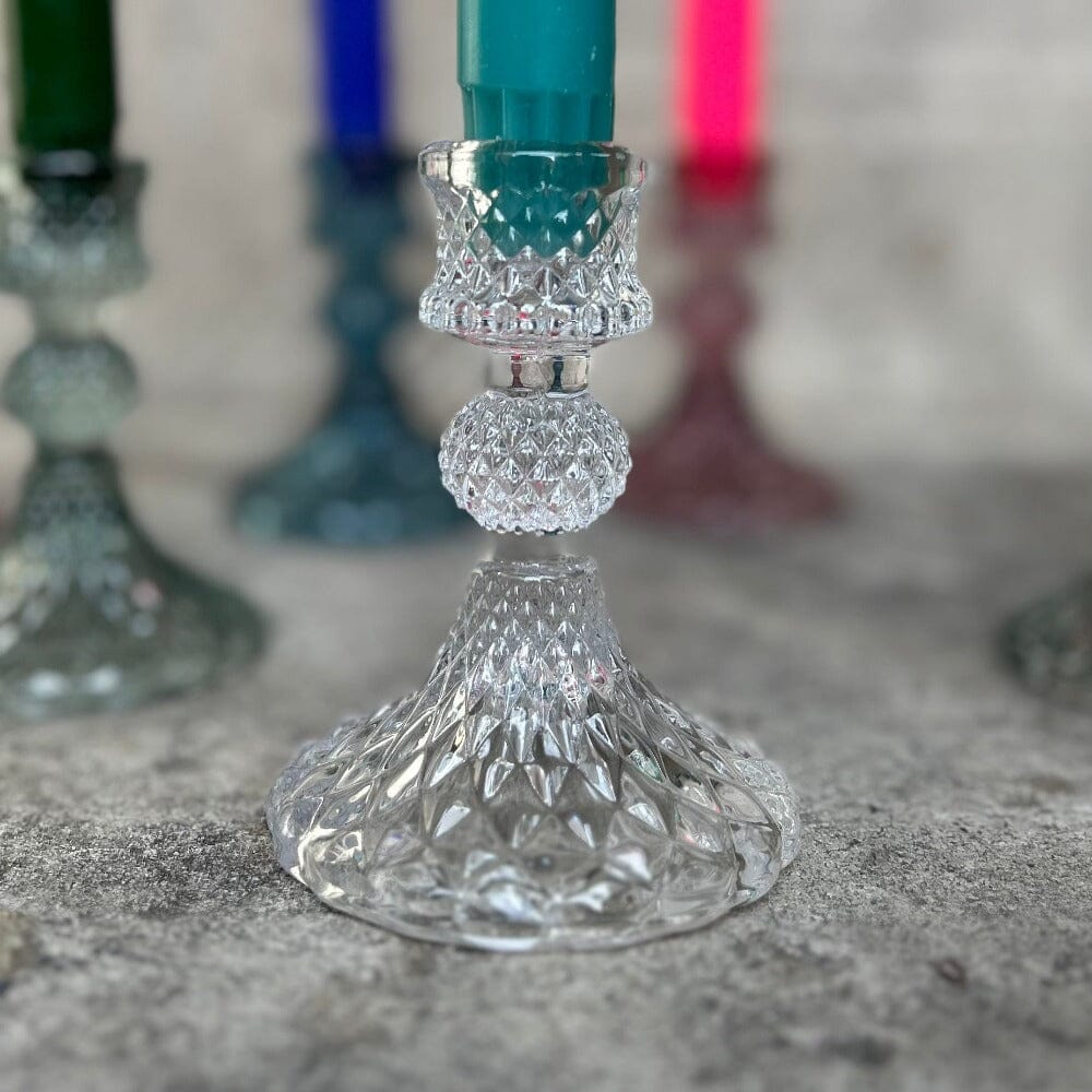 Harlequin Candlestick Glass Candlestick Henderson's Clear