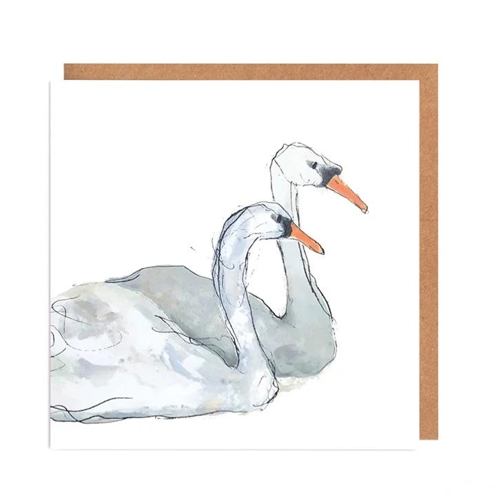 Illustrated Greetings Cards Greetings card Henderson's Beautiful Swans