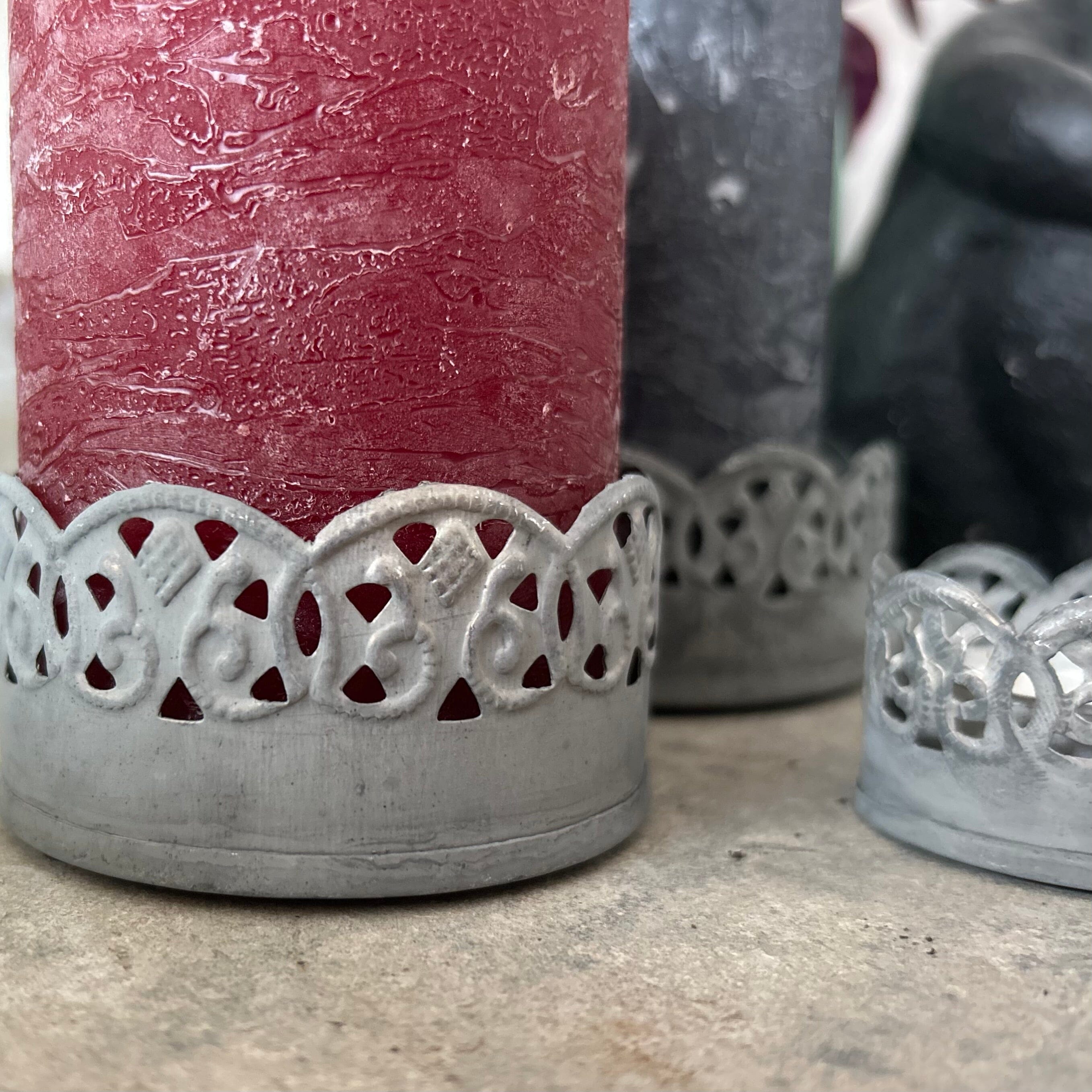 Lace Cut Zinc Candle Tray Henderson's