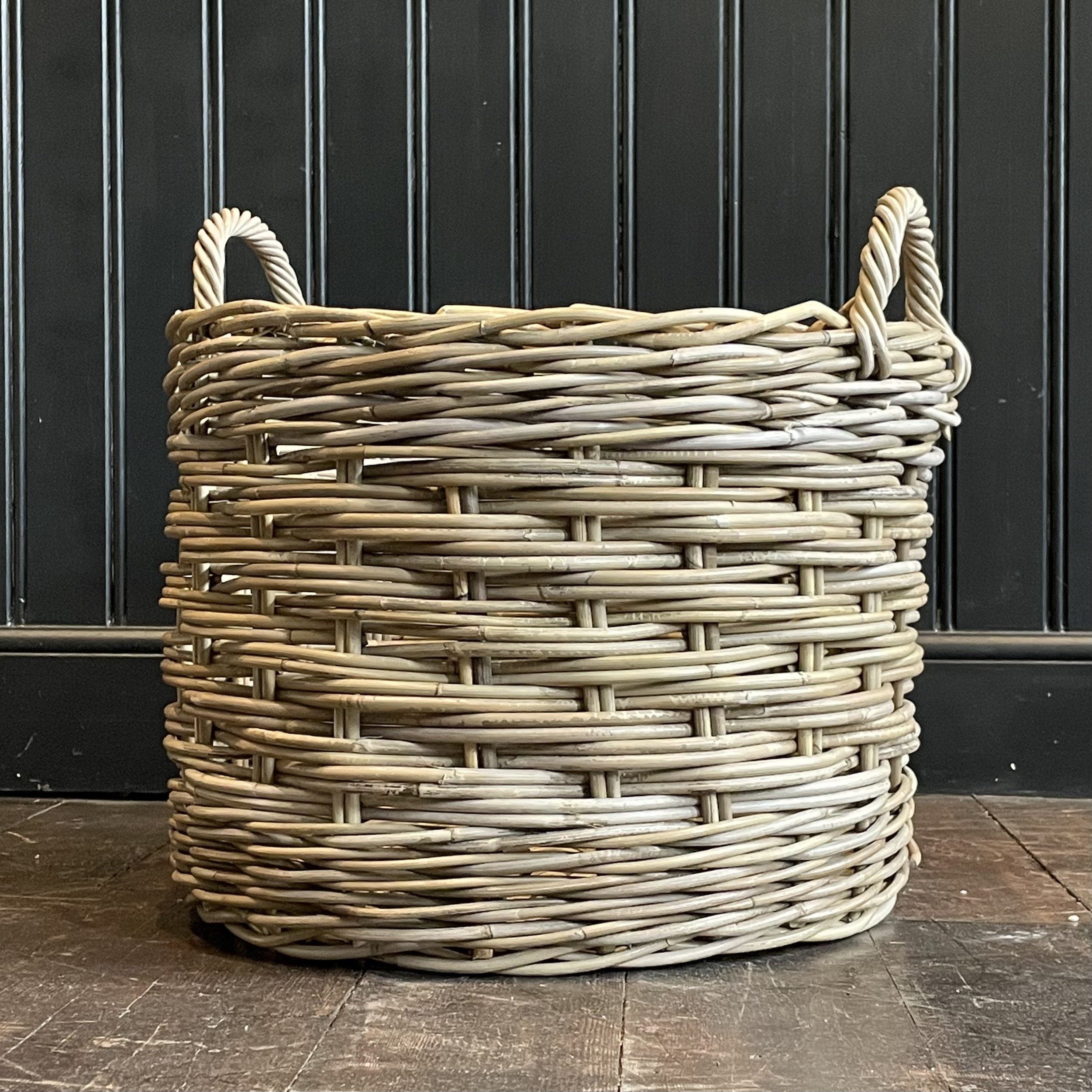 Rattan Log Basket With Handles Rattan Basket Henderson's Large