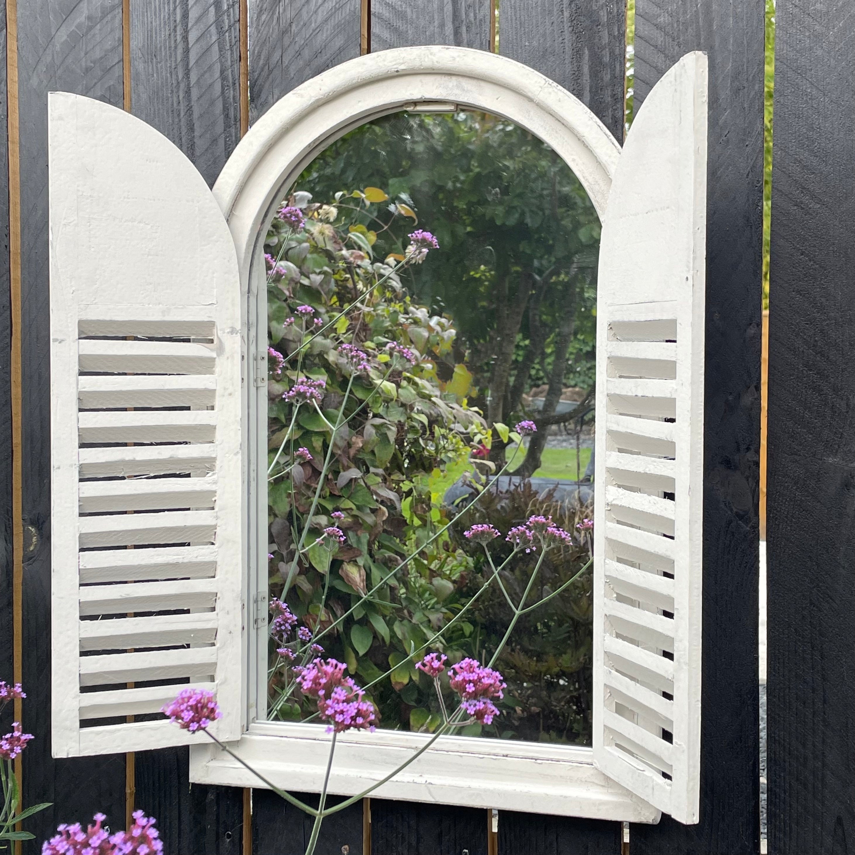 Shuttered Garden Mirror Wall Mounted Garden Mirror Henderson's