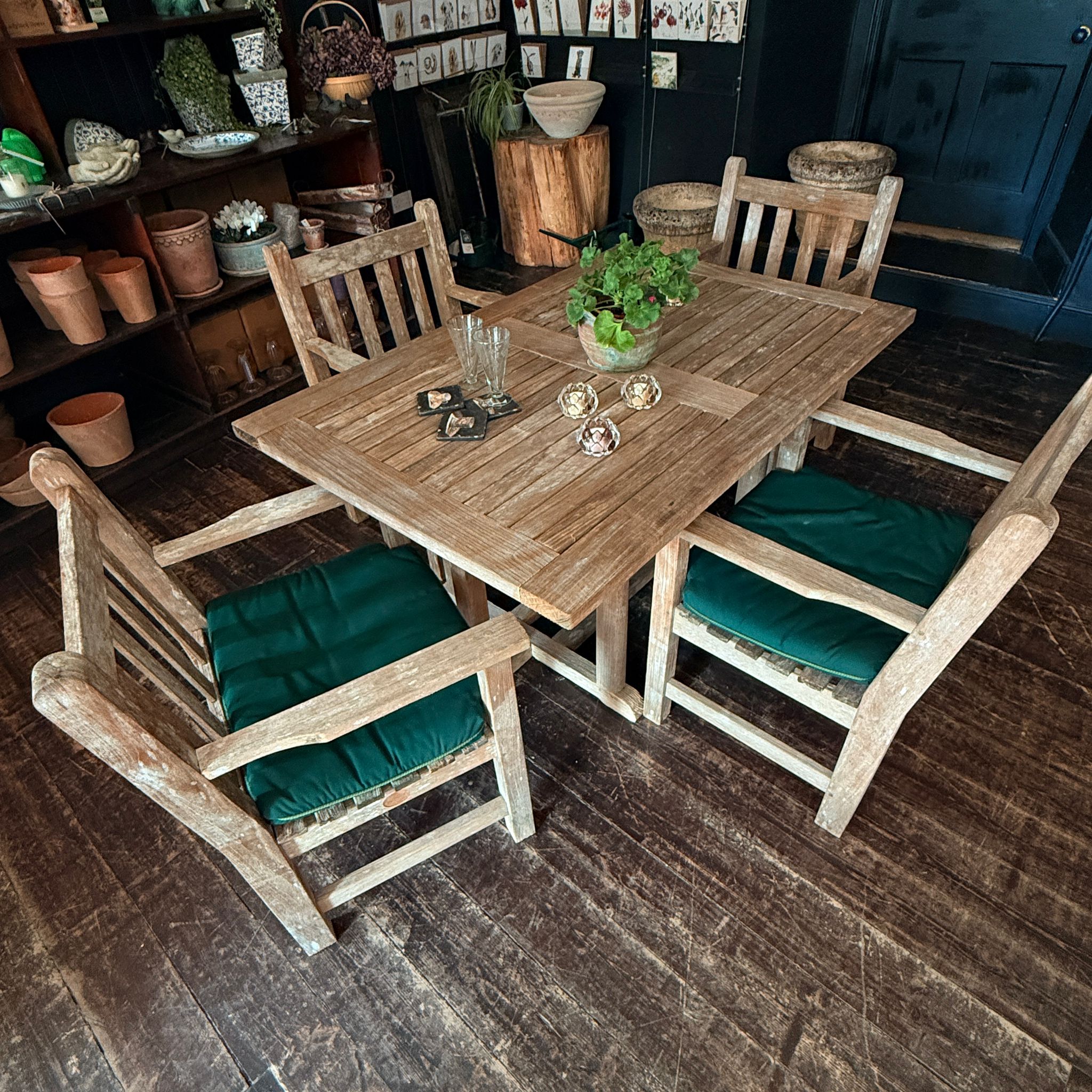 Teak Outdoor Dining Table & Chair Set