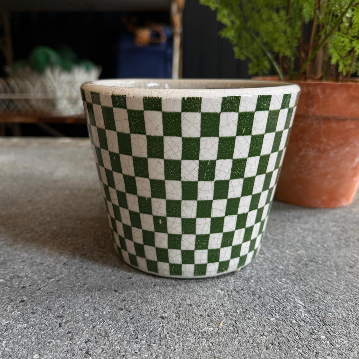 Crackle Glaze Plant Pot